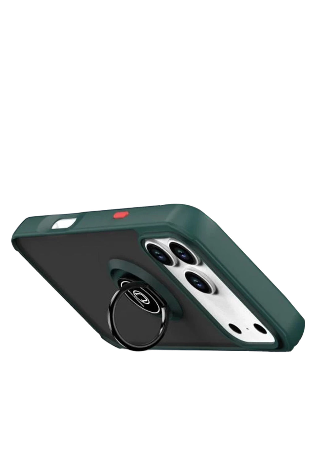 Apple iPhone 17 Pro Uyumlu Montreal Yüzüklü Silikon Kapak - Yeşil