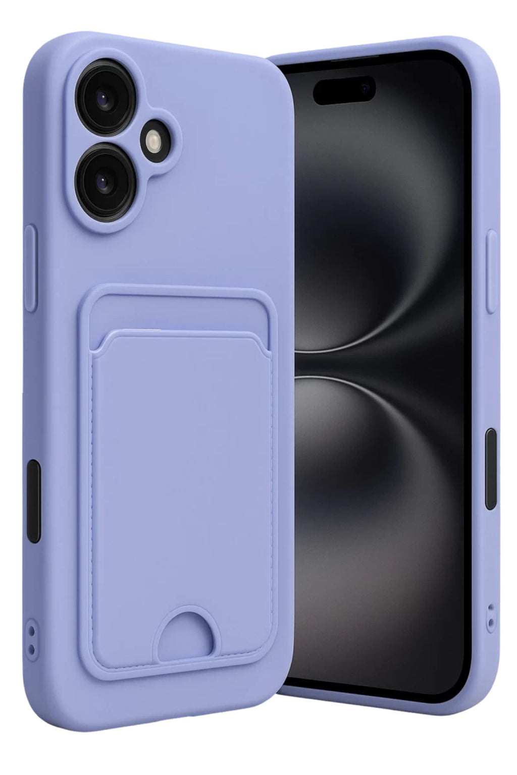 Apple iPhone 16 Uyumlu Kılıf Kelvin Kartvizitli Silikon - Lila