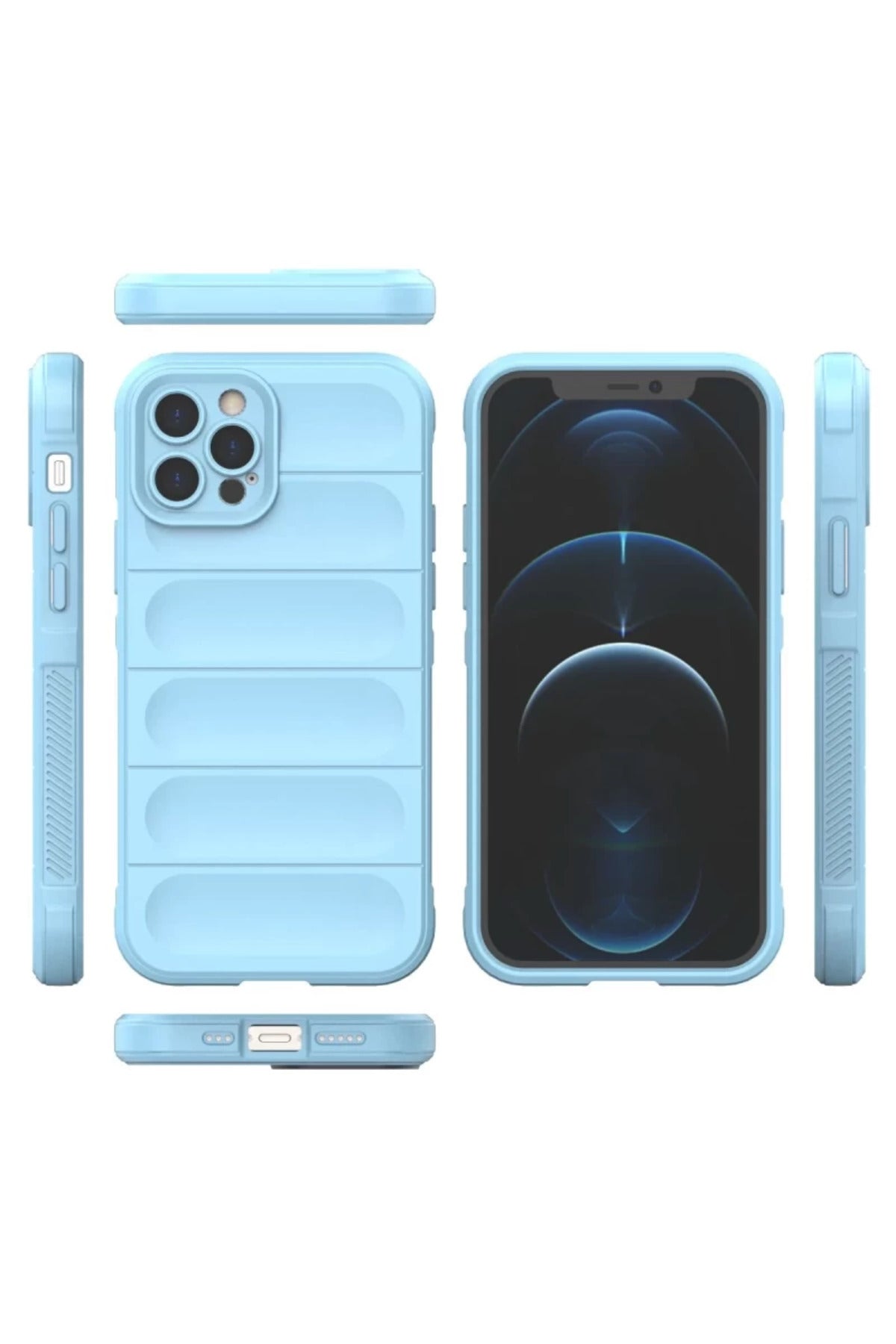 Apple iPhone 12 Pro Uyumlu Kılıf Optimum Silikon - Sky Blue