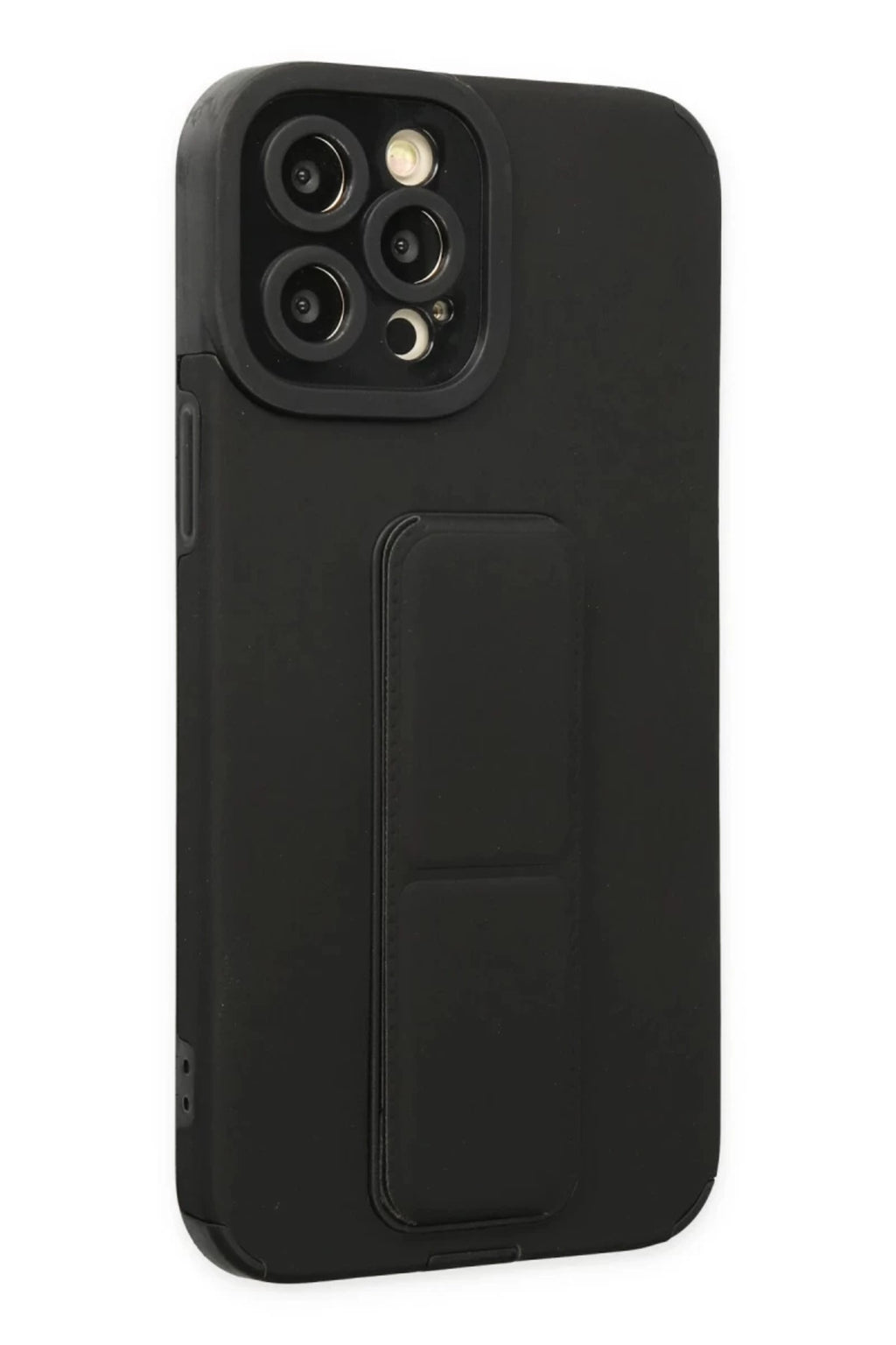 Apple iPhone 12 Pro Max Uyumlu Kılıf Mega Standlı Silikon - Siyah