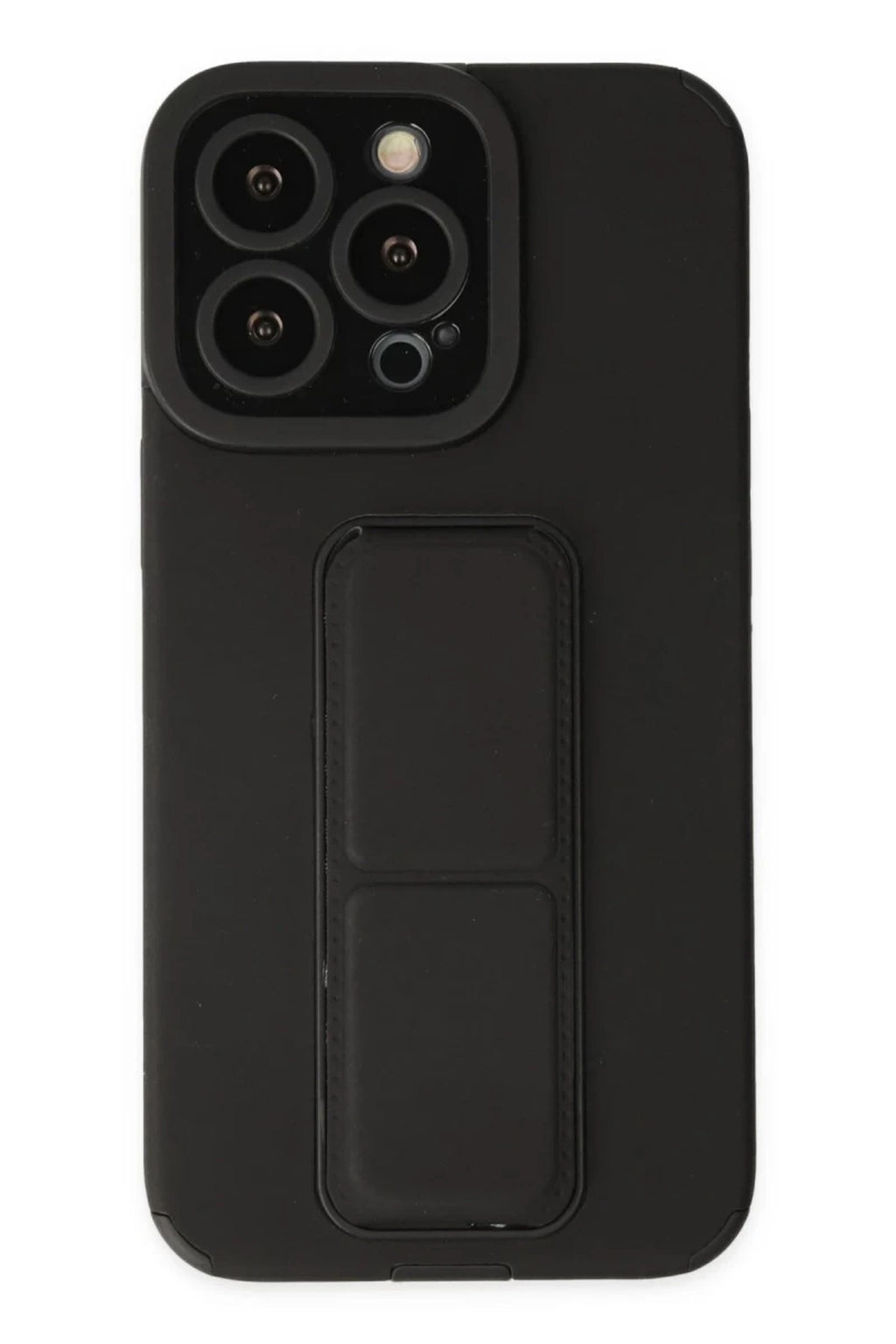 Apple iPhone 13 Pro Max Uyumlu Kılıf Mega Standlı Silikon - Siyah