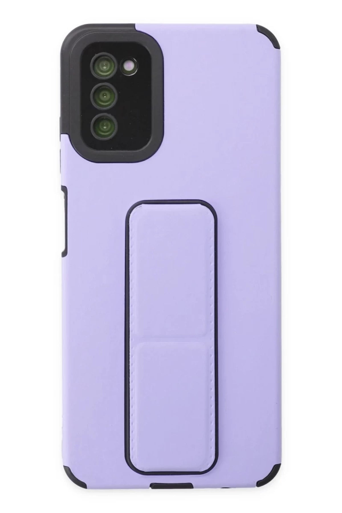 Samsung Galaxy A03S Uyumlu Kılıf Mega Standlı Silikon - Lila