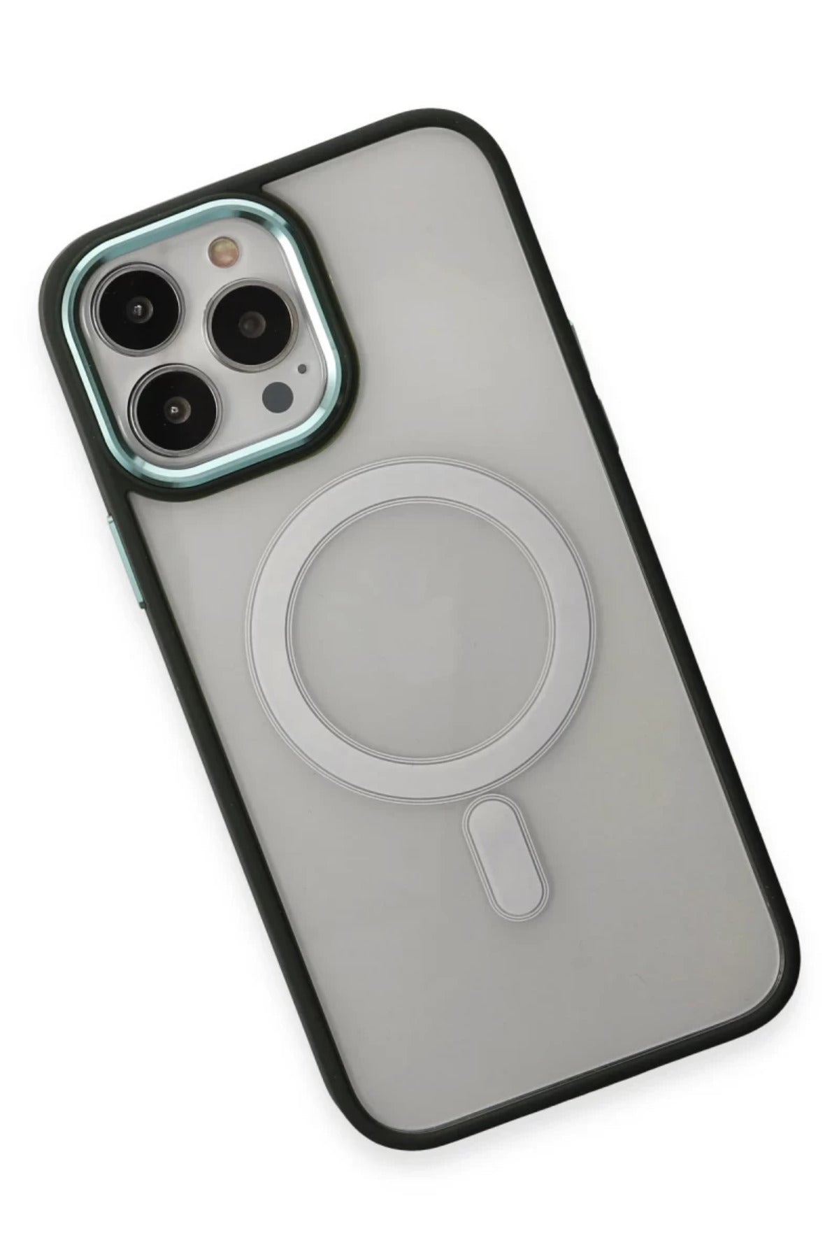 Apple iPhone 15 Pro Uyumlu Kılıf Room Magneticsafe Silikon - Köknar Yeşili