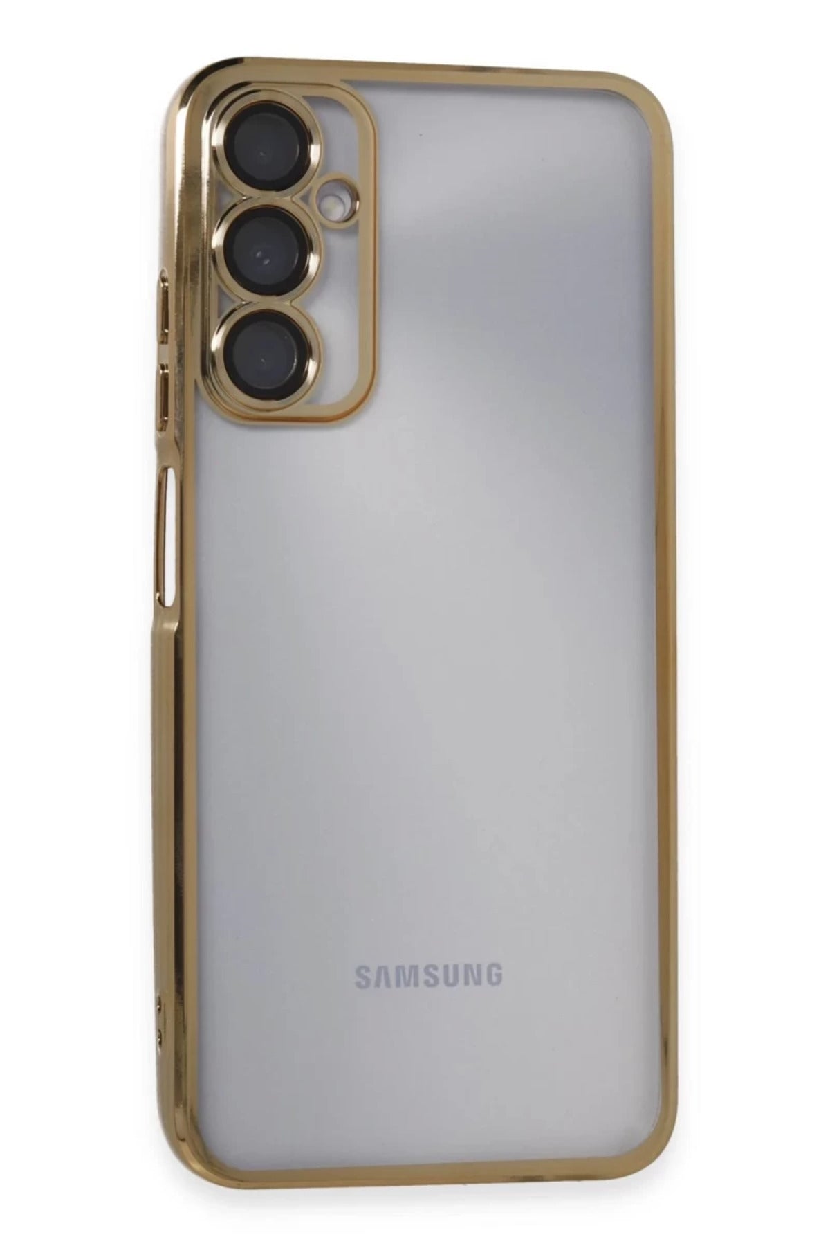 Samsung Galaxy A05S Uyumlu Kılıf Lensli Silikon - Gold