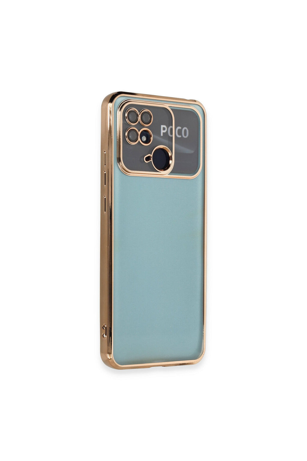 Xiaomi Redmi 10C Uyumlu Kılıf Lensli Silikon - Gold
