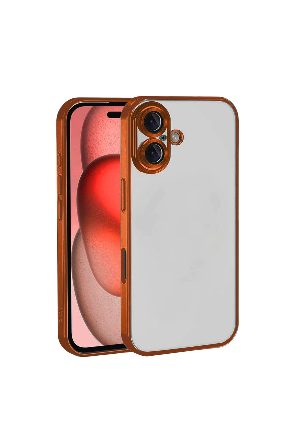 Apple iPhone 17 Uyumlu Lensli Silikon - Turuncu