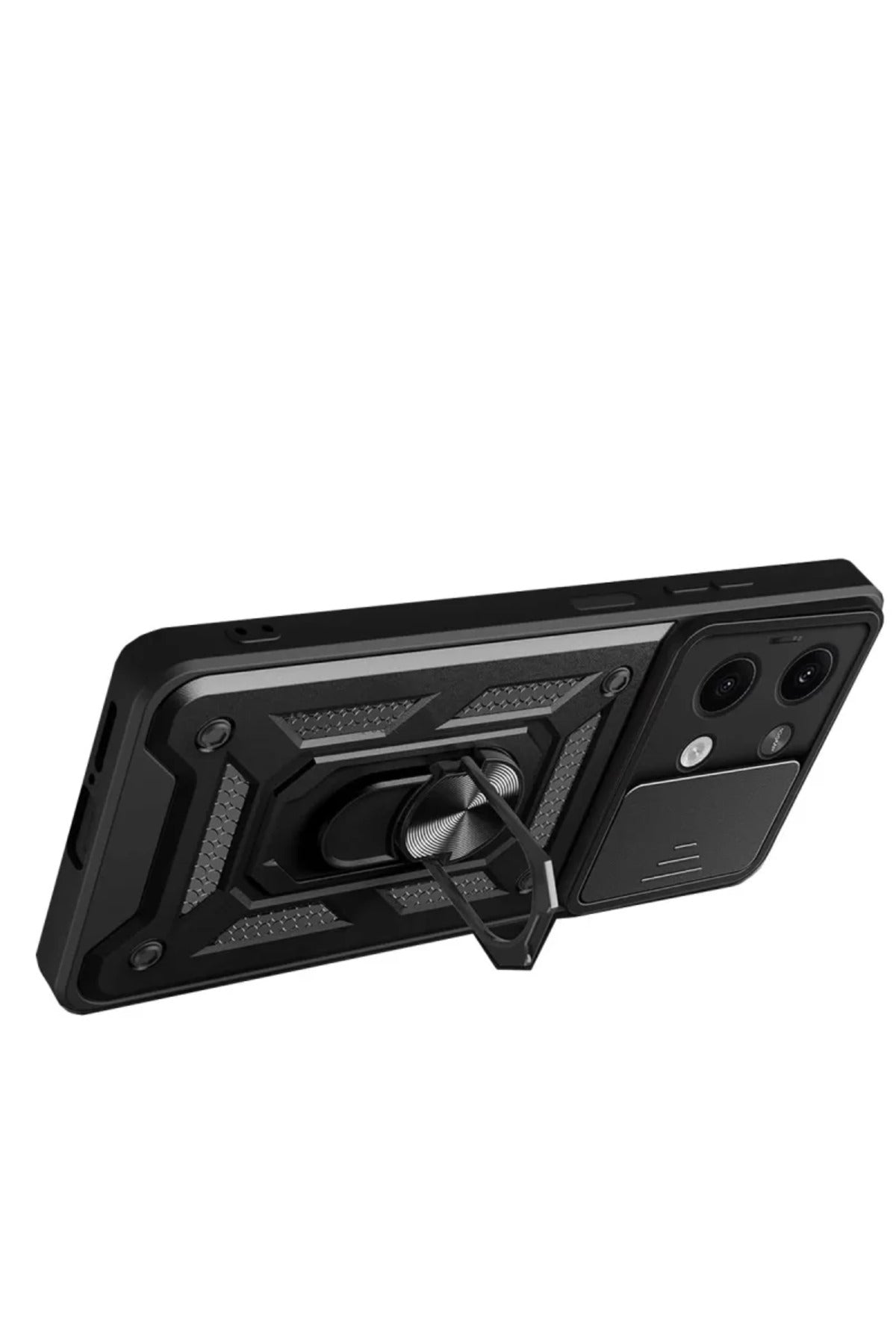 Xiaomi Poco X6 Uyumlu Kılıf Pars Lens Yüzüklü Silikon - Yeşil
