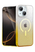 Apple iPhone 15 Plus Uyumlu Pummel Shiny Magsafe Kapak - Gold