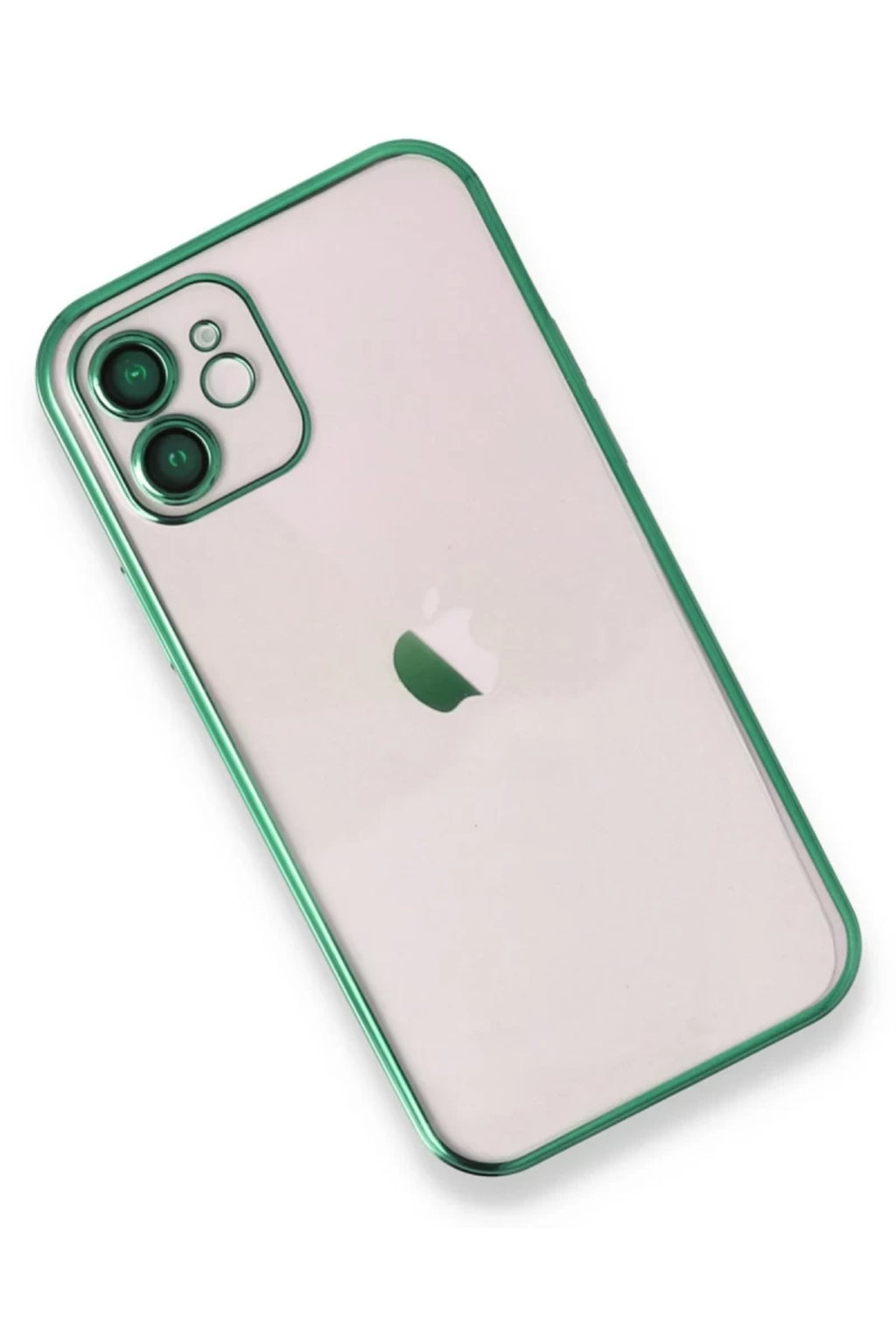 Apple iPhone 12 Uyumlu Kılıf Lensli Silikon - Yeşil