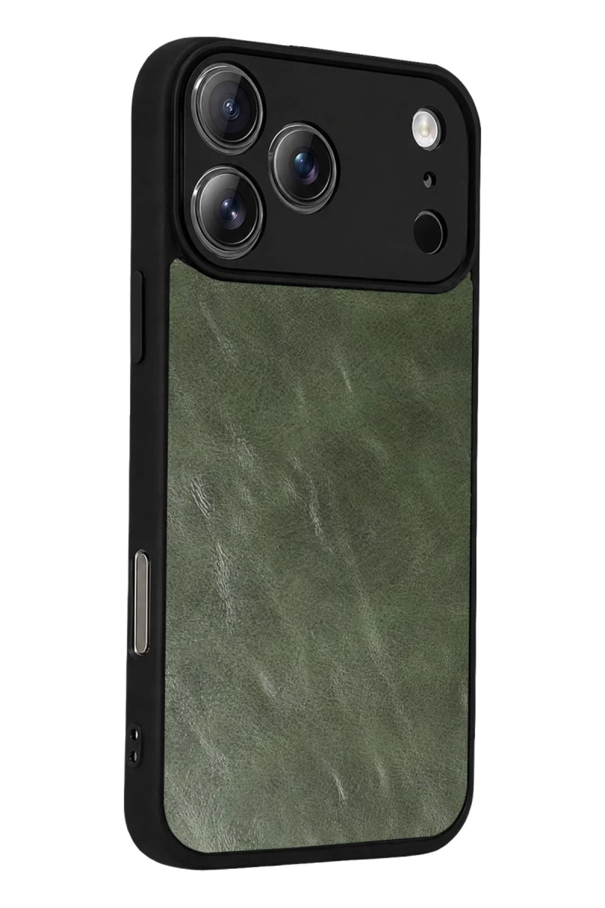 Apple iPhone 17 Pro Max Uyumlu Aras Deri Kapak - Yeşil