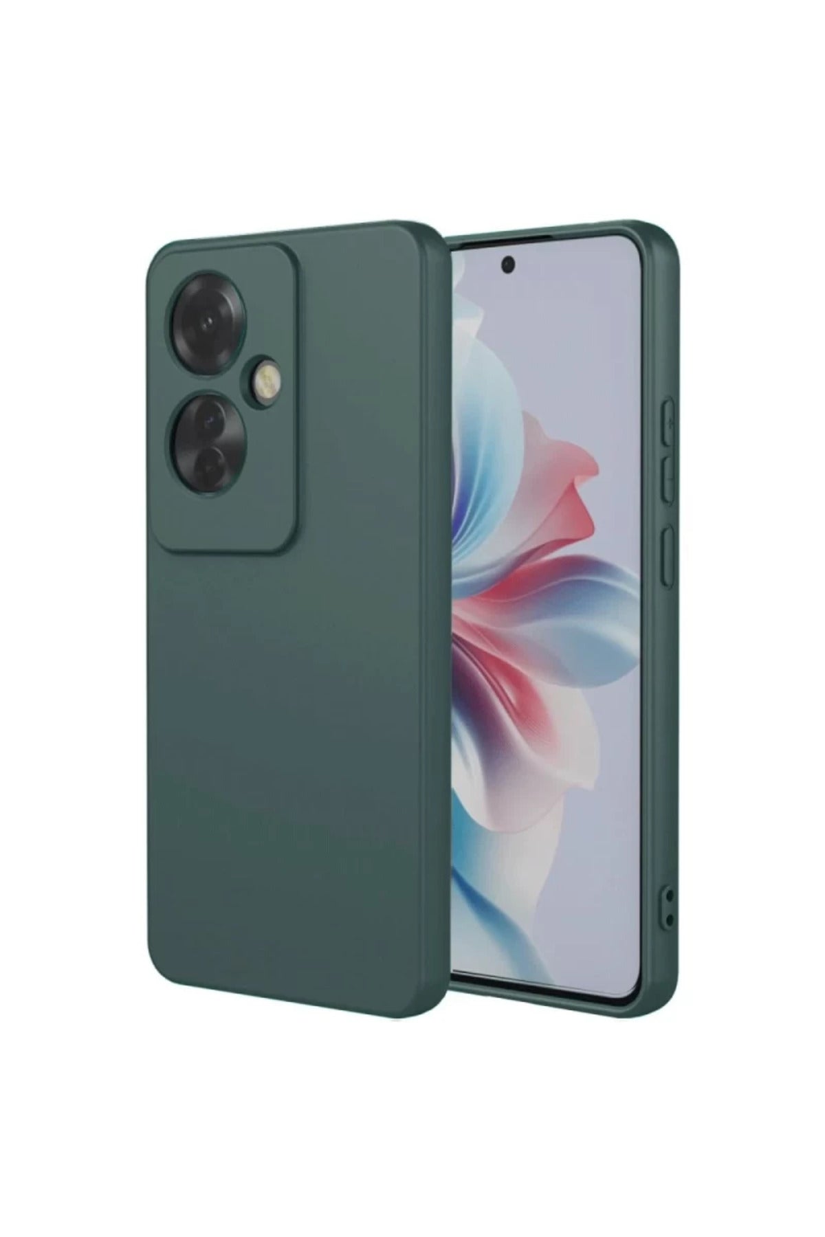 Oppo Reno 11F Uyumlu Kılıf First Silikon - Koyu Yeşil
