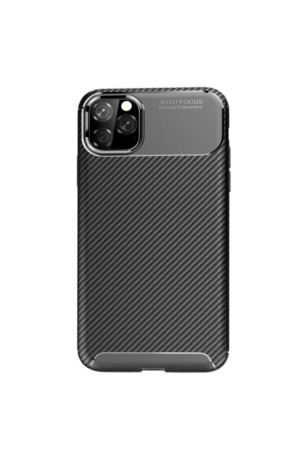 Apple iPhone 11 Pro Max Uyumlu Kılıf Auto Focus Karbon Kapak - Siyah