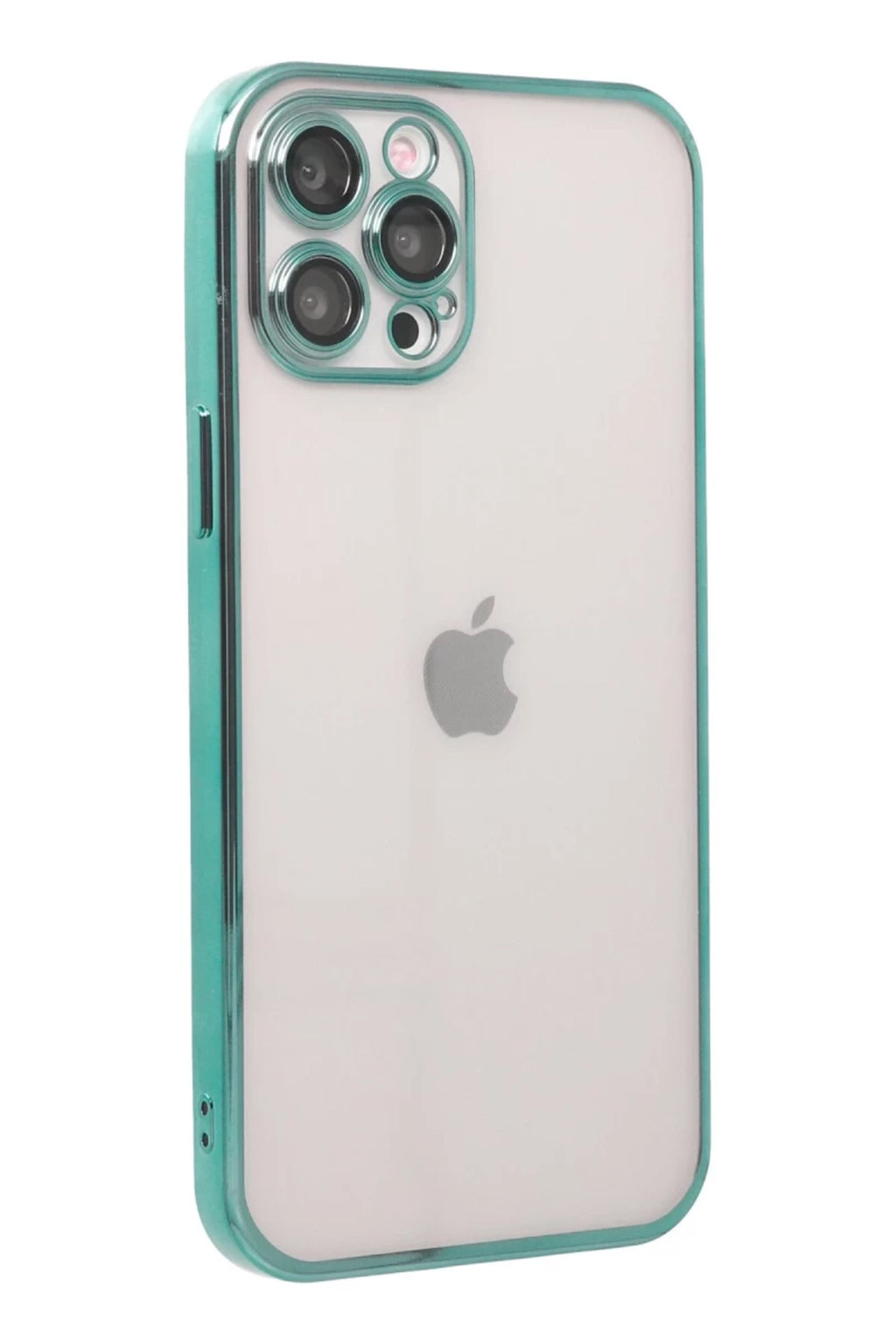 Apple iPhone 12 Pro Max Uyumlu Kılıf Lensli Silikon - Yeşil