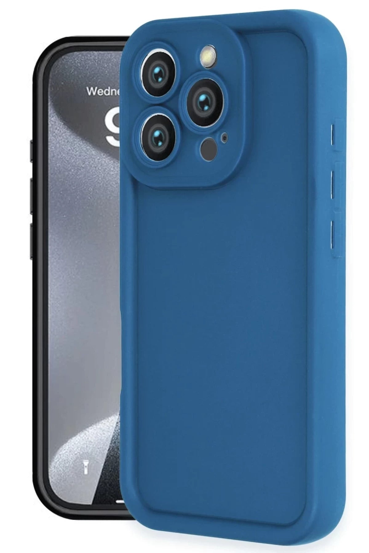 Apple iPhone 16 Pro Uyumlu Kılıf Viera Silikon - Mavi