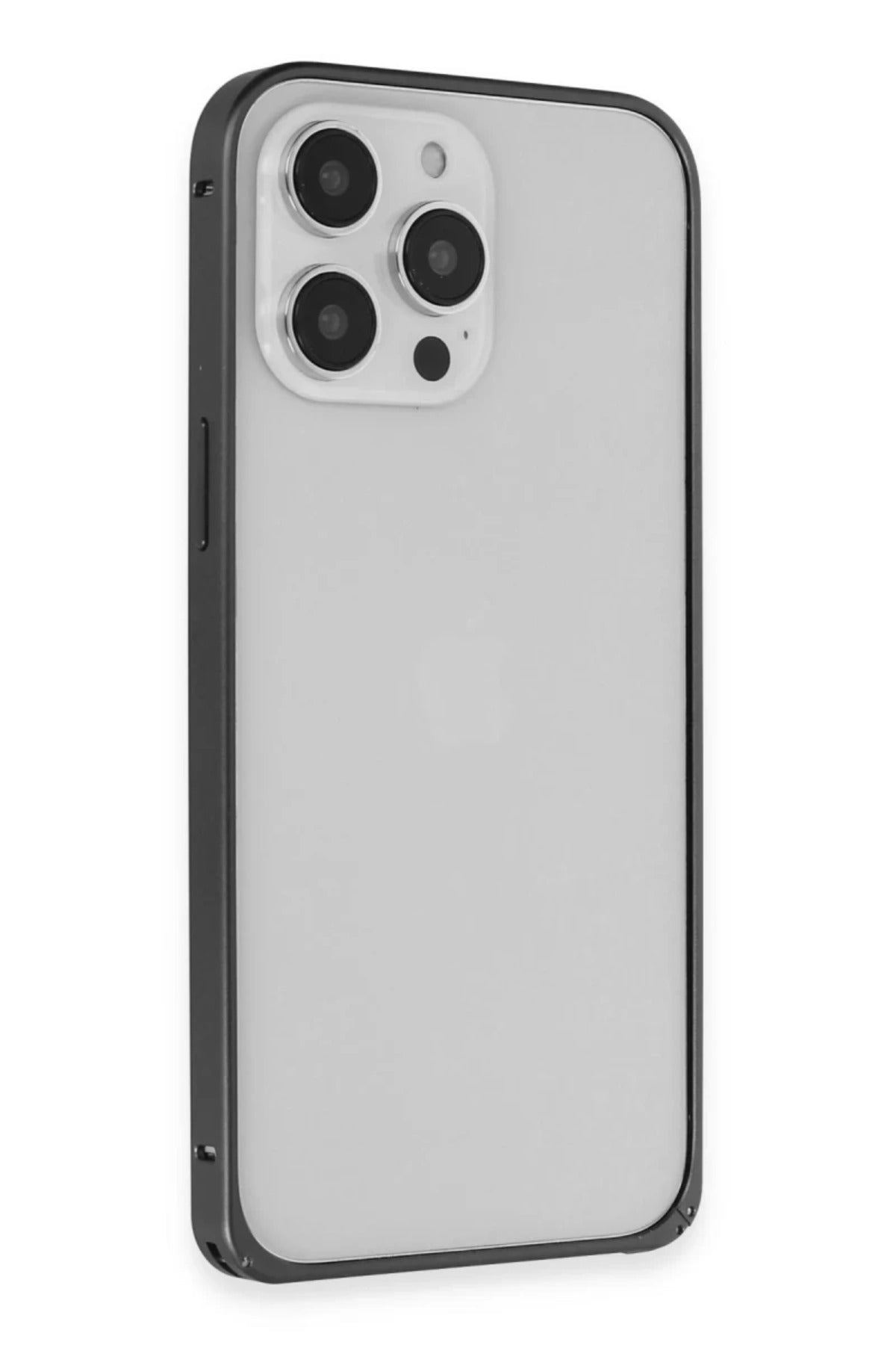 Joko Apple iPhone 15 Pro Max Uyumlu Metal Bumper Mat Kapak - Siyah