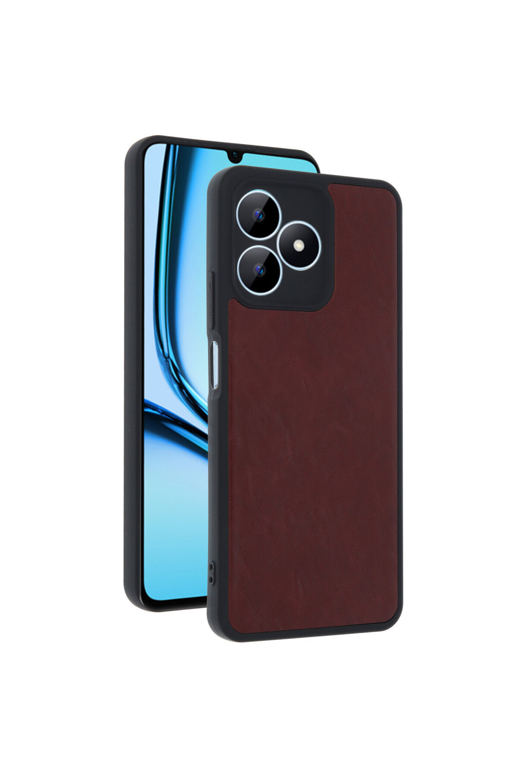 Realme Note 50 4G Uyumlu Kılıf Aras Deri Kapak - Bordo