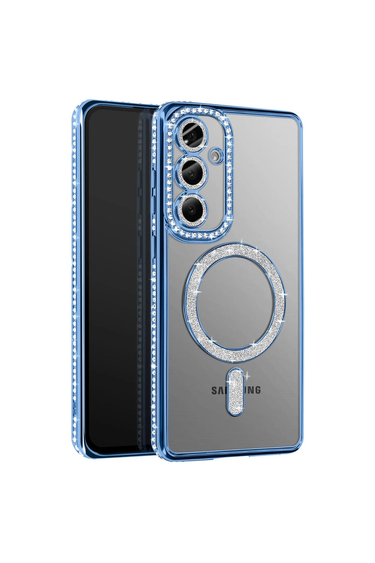 Samsung Galaxy S26 Plus Uyumlu Joke Simli Magneticsafe Kılıf - Mavi