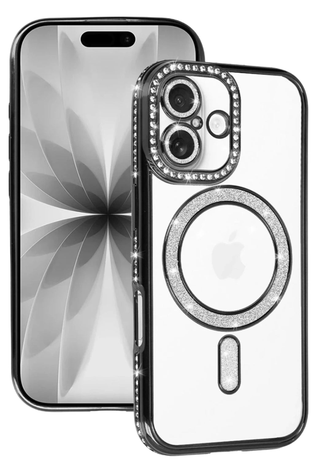 Apple iPhone 17 Uyumlu Joke Simli Magneticsafe Kılıf - Siyah