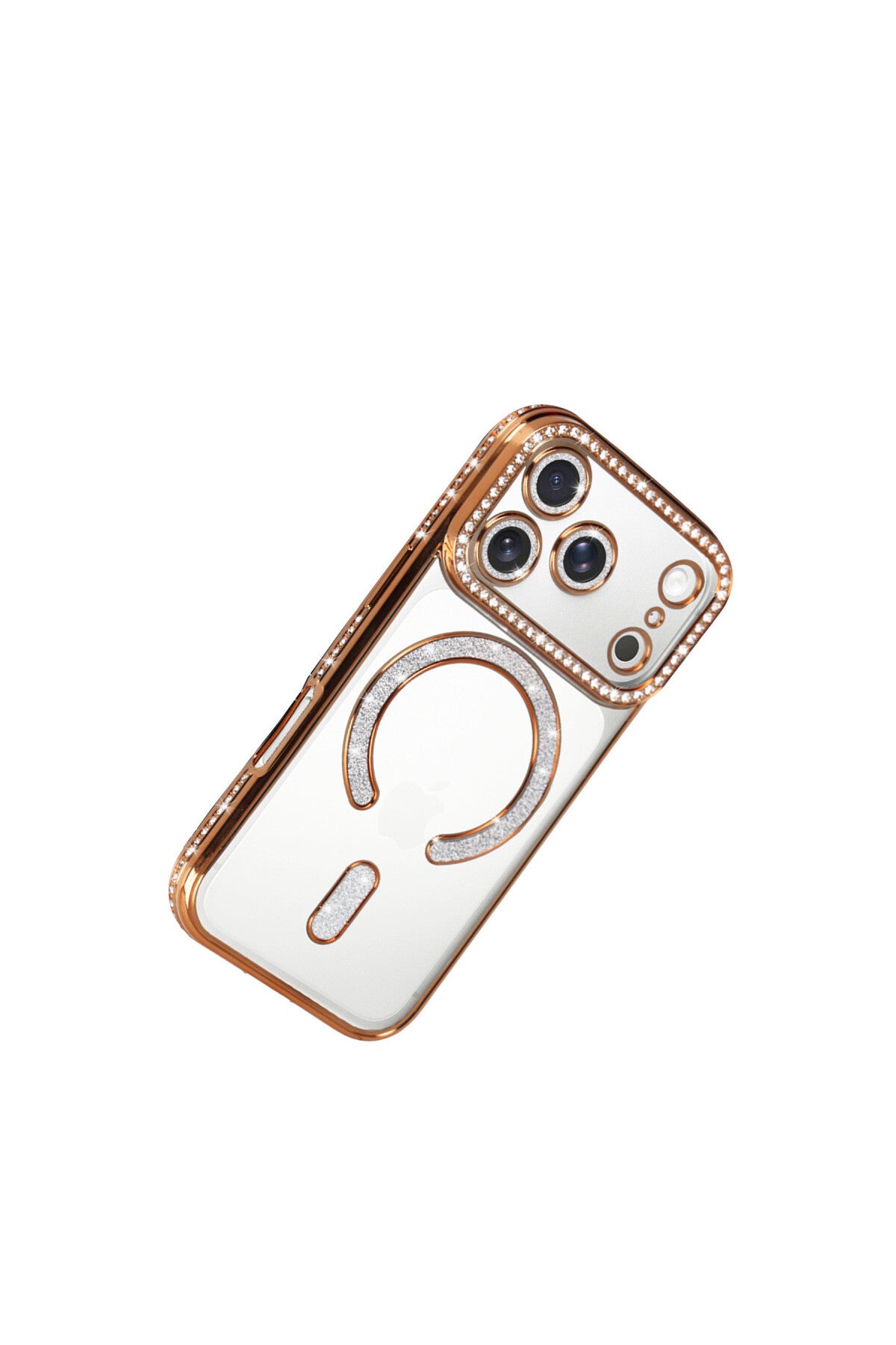 Apple iPhone 17 Pro Max Uyumlu Joke Simli Magneticsafe Kılıf - Turuncu