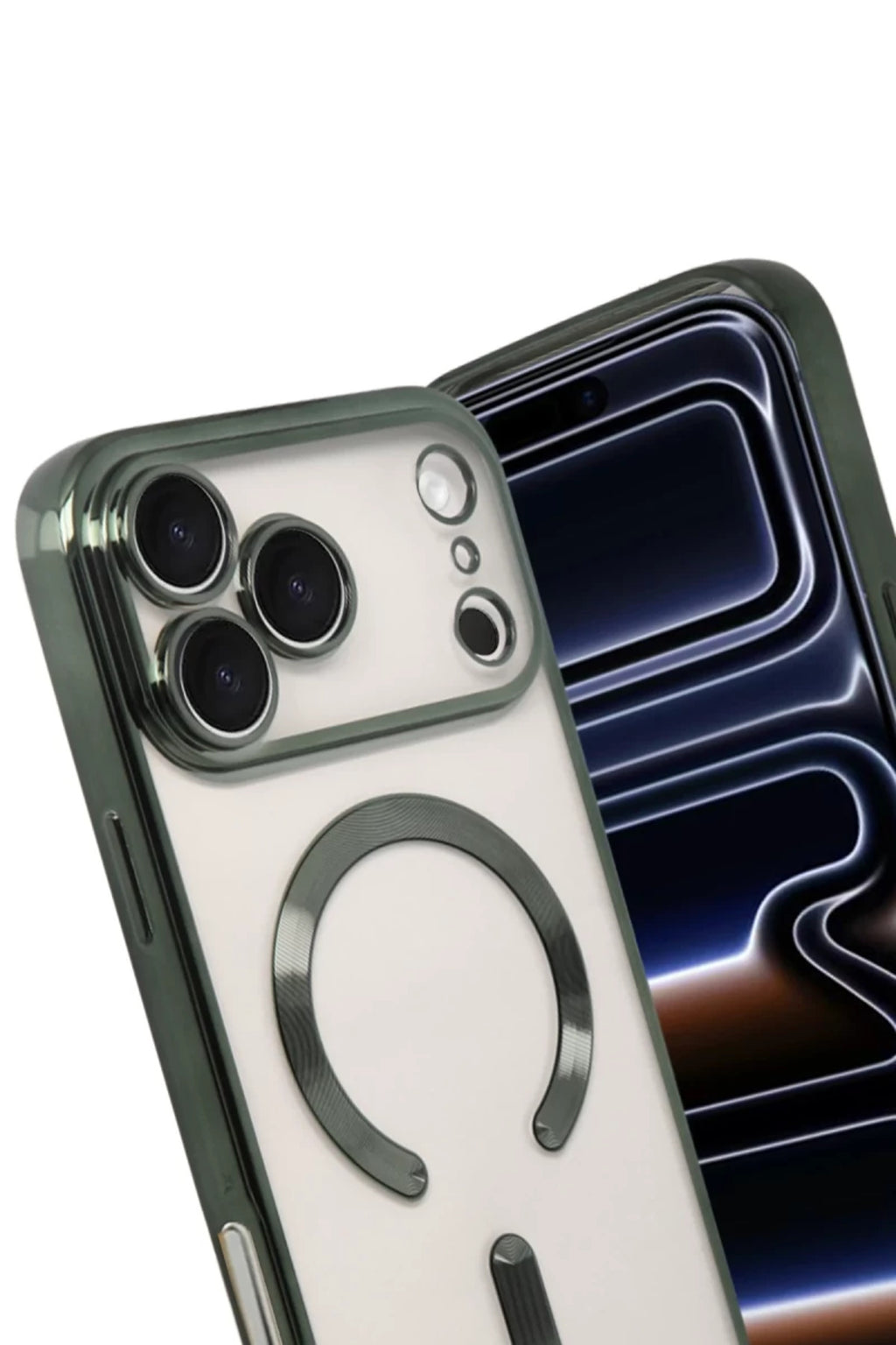 Apple iPhone 17 Pro Max Uyumlu Kross Magneticsafe Kapak - Koyu Yeşil