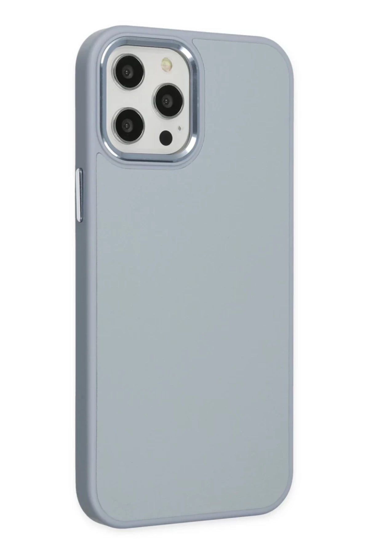 Apple iPhone 12 Pro Max Uyumlu Kılıf Asya Deri Silikon - Sierra Blue