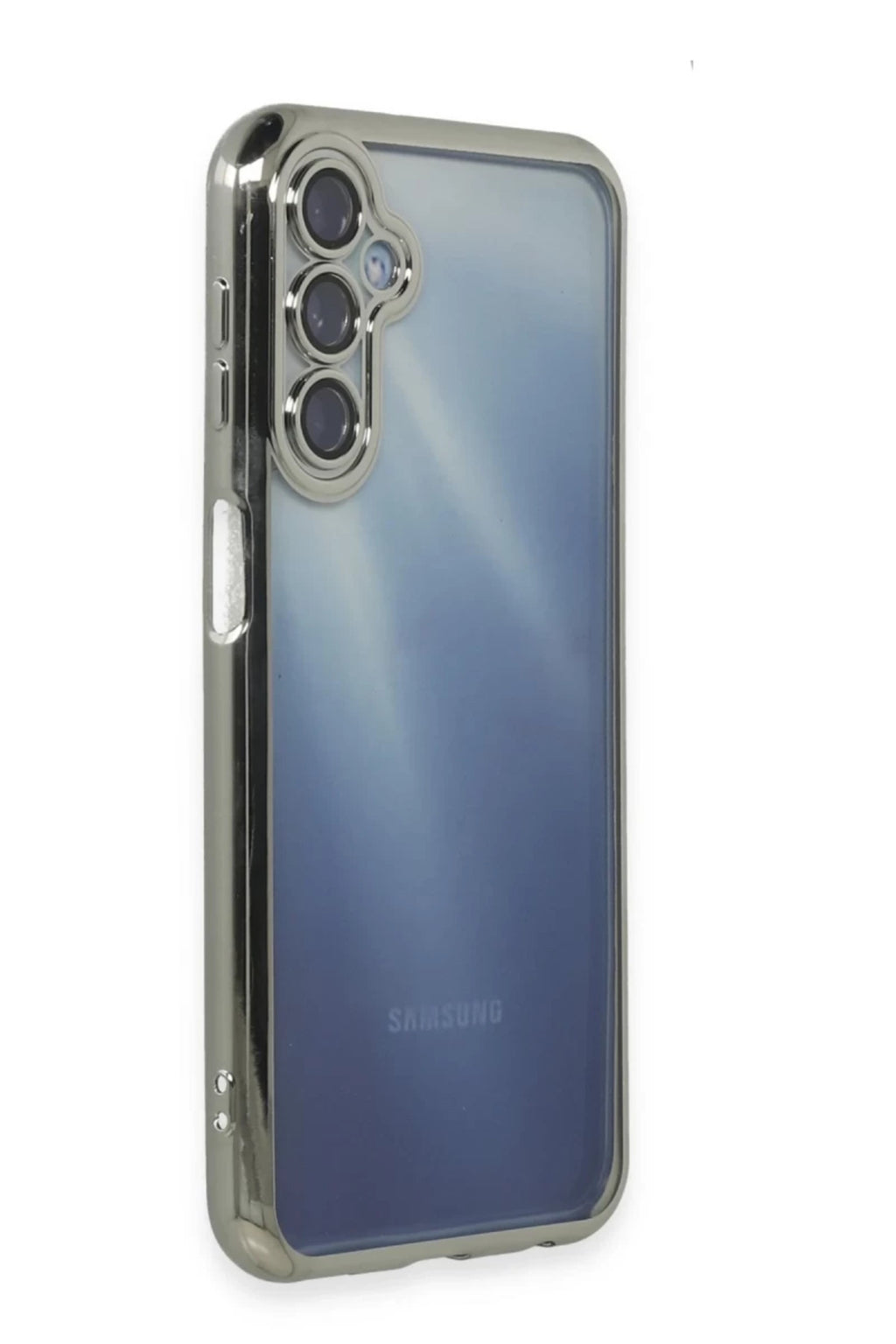 Samsung Galaxy A55 5G Uyumlu Kılıf Lensli Silikon - Gümüş