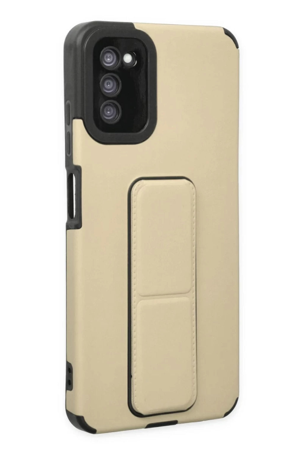 Samsung Galaxy A03S Uyumlu Kılıf Mega Standlı Silikon - Gold