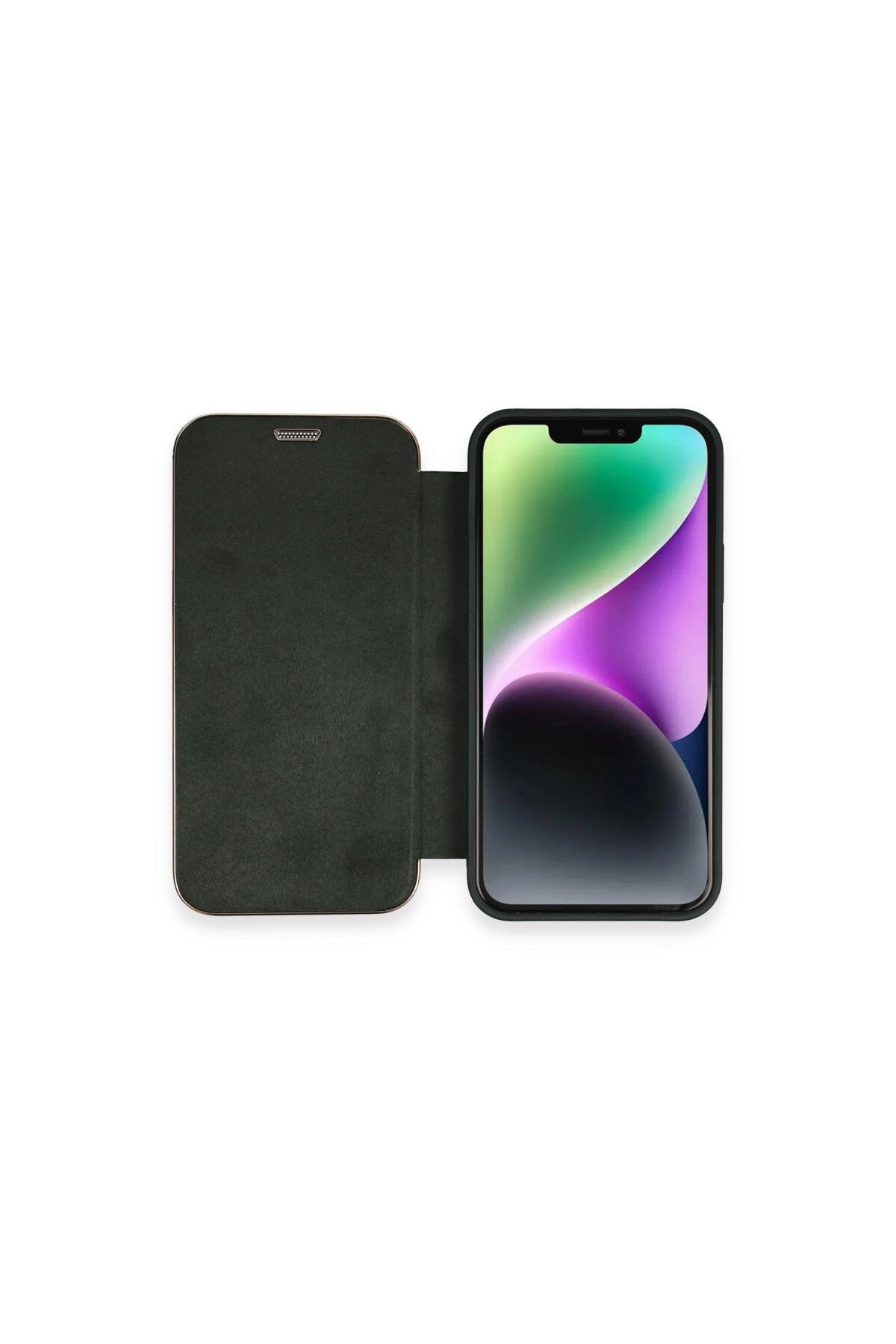 Apple iPhone 12 Uyumlu Kılıf Dolpin Kapaklı - Koyu Yeşil