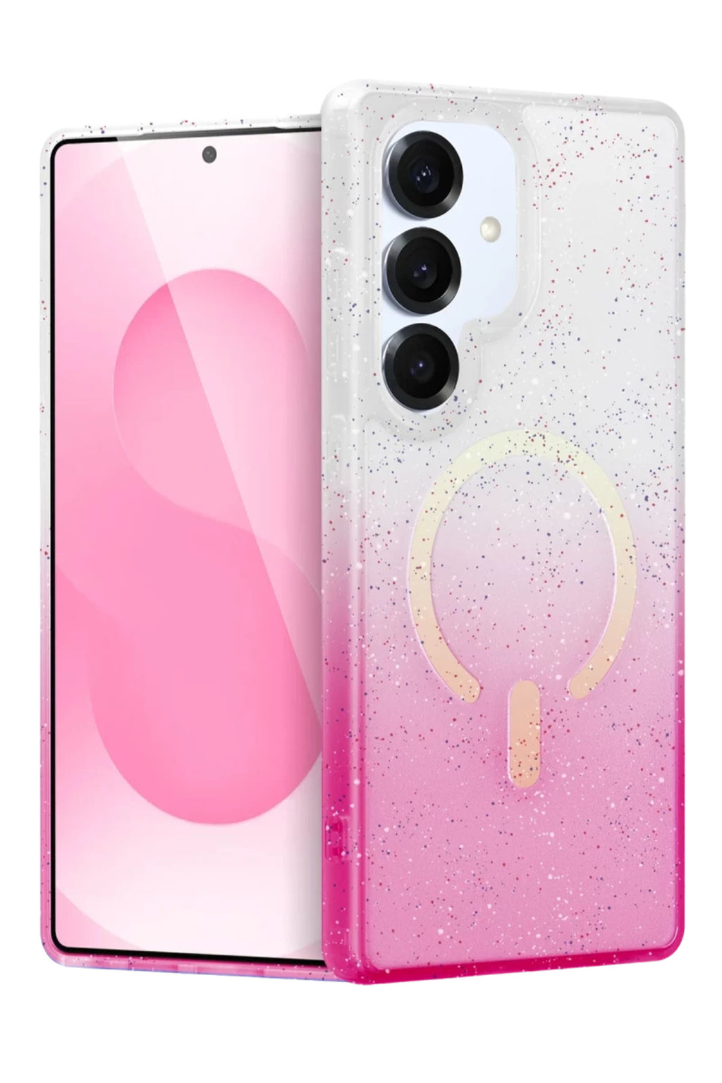 Samsung Galaxy S25 Uyumlu Pummel Shiny Magsafe Kapak - Pembe