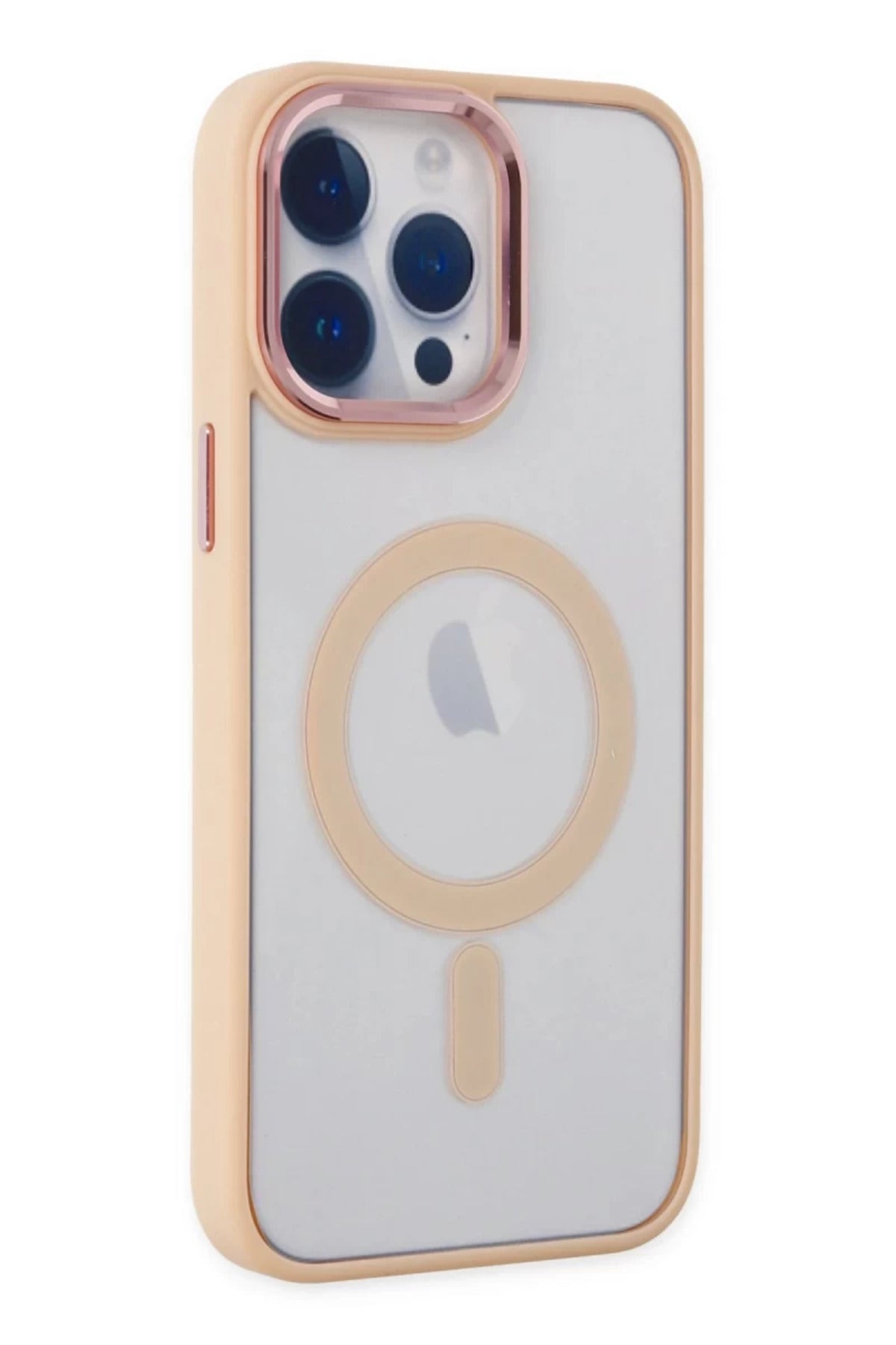 Apple iPhone 14 Pro Max Uyumlu Kılıf Room Magneticsafe Silikon - Pudra