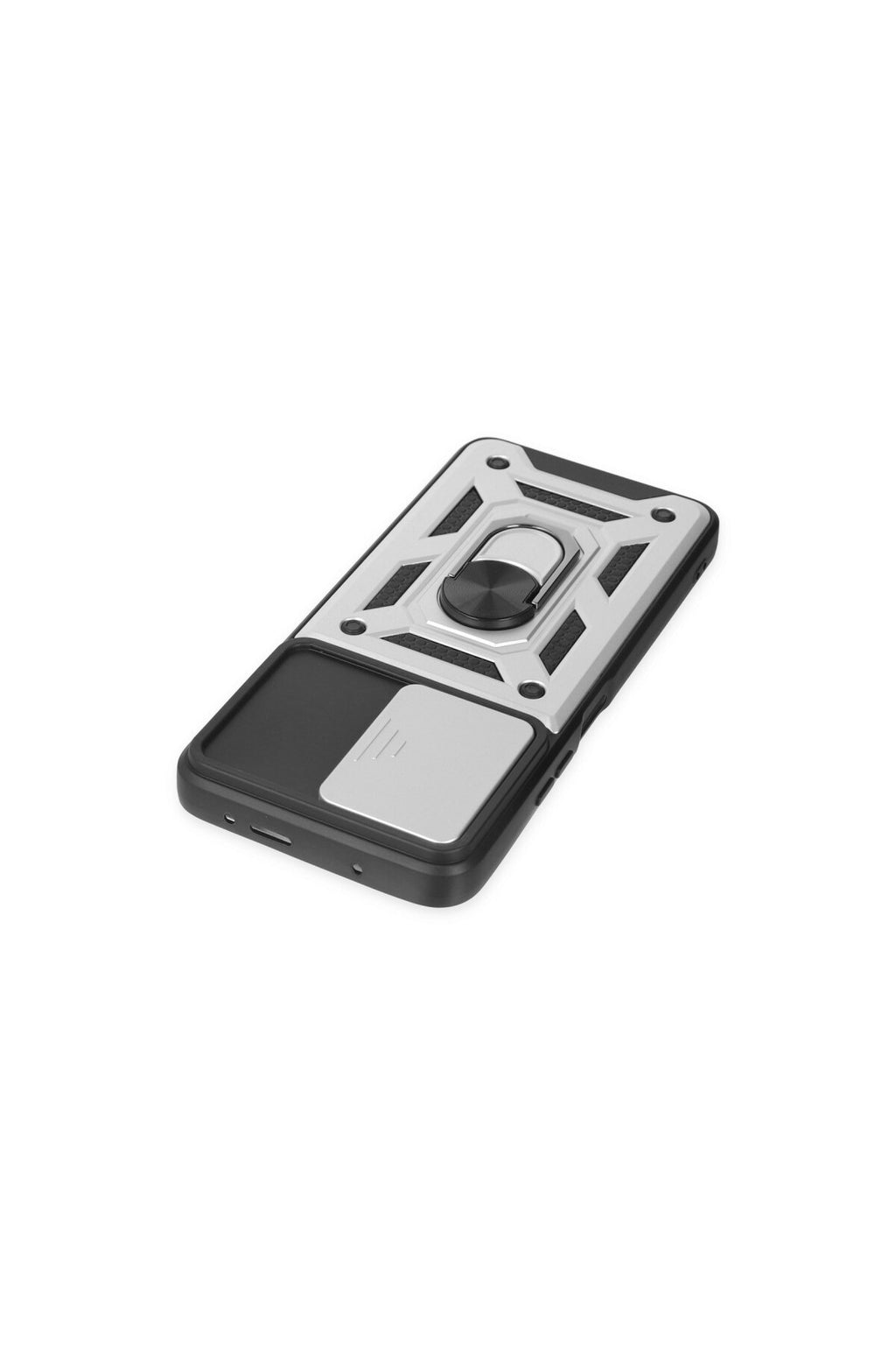 Poco X3 GT Kılıf Pars Lens Yüzüklü Silikon - Gümüş