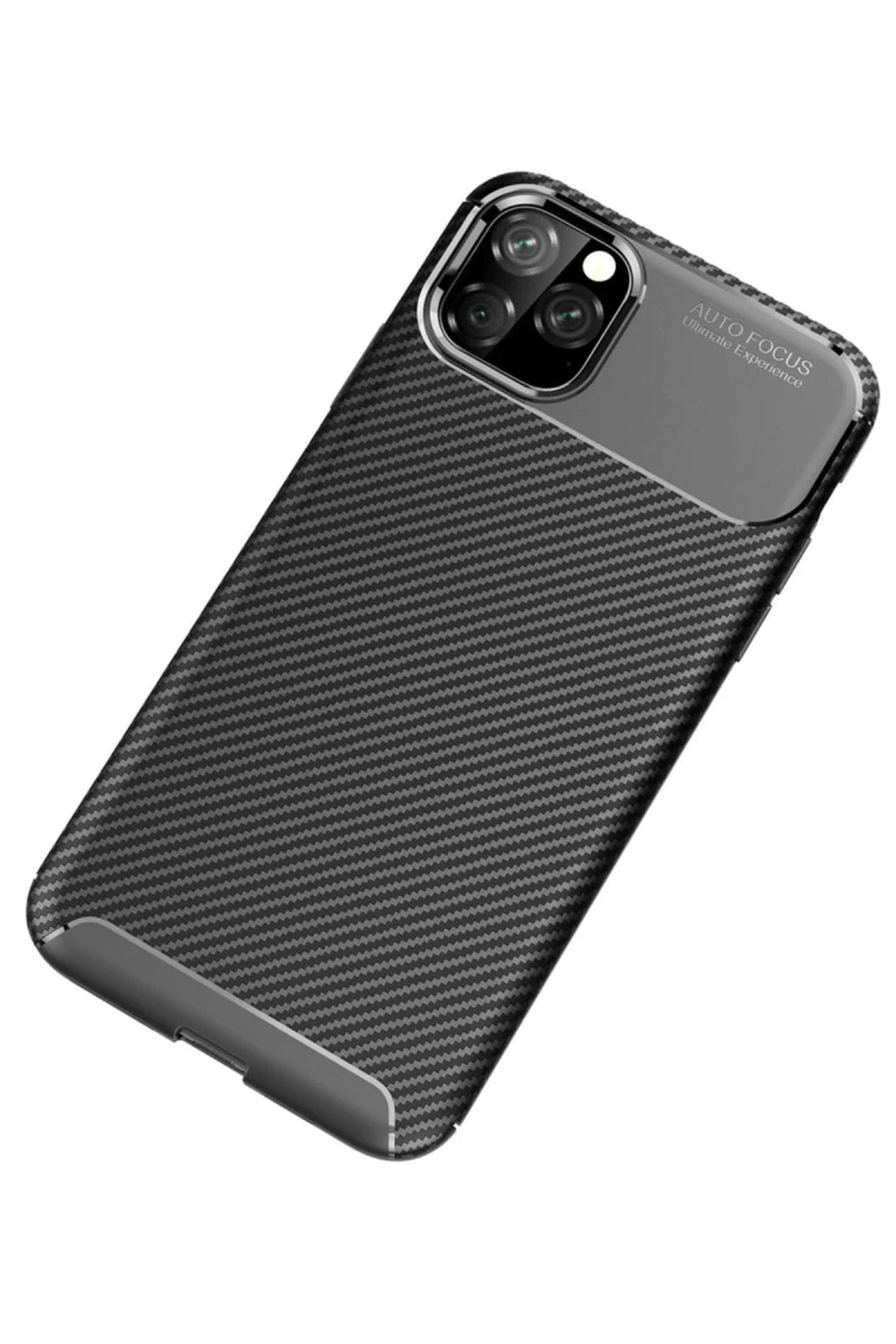 Apple iPhone 11 Pro Max Uyumlu Kılıf Auto Focus Karbon Kapak - Siyah