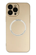 Apple iPhone 13 Pro Uyumlu Kılıf Jack Magneticsafe Lens Silikon - Gold