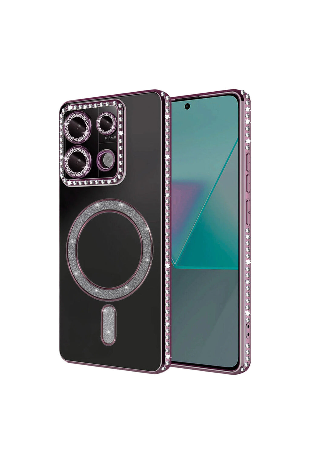 Xiaomi Redmi 13C Uyumlu Joke Simli Magneticsafe Kılıf - Pembe