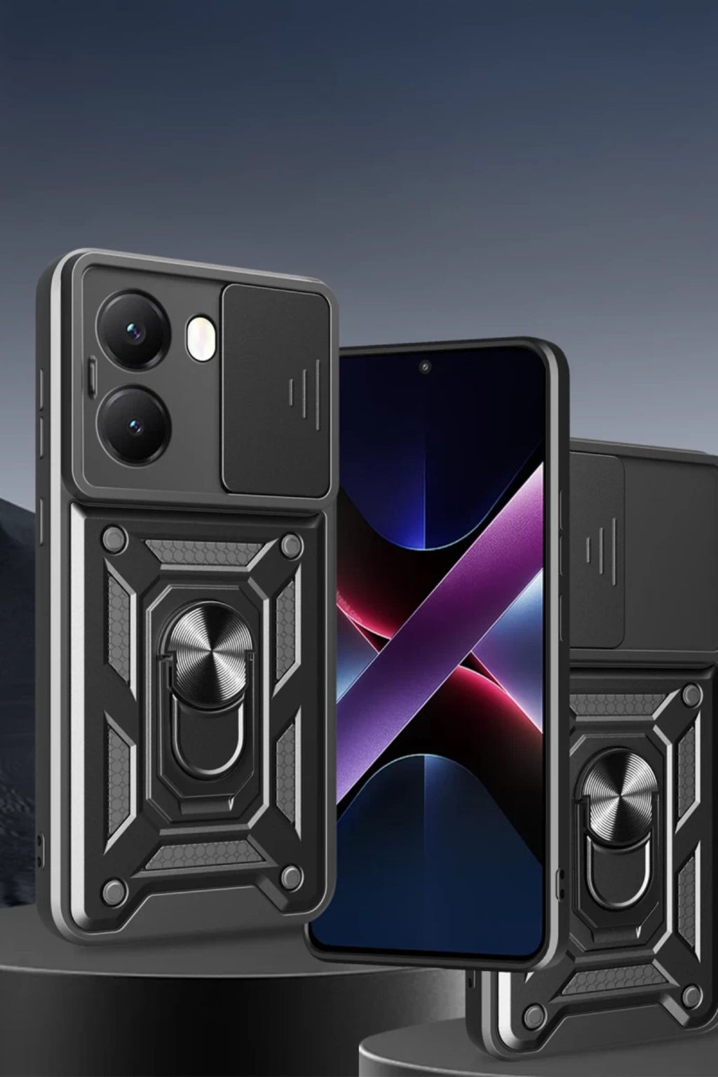 Xiaomi Poco X7 Pro Uyumlu Kılıf Pars Lens Yüzüklü Silikon - Siyah