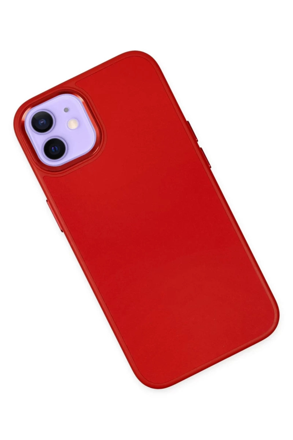 Apple iPhone 12 Uyumlu Kılıf Asya Deri Silikon - Kırmızı
