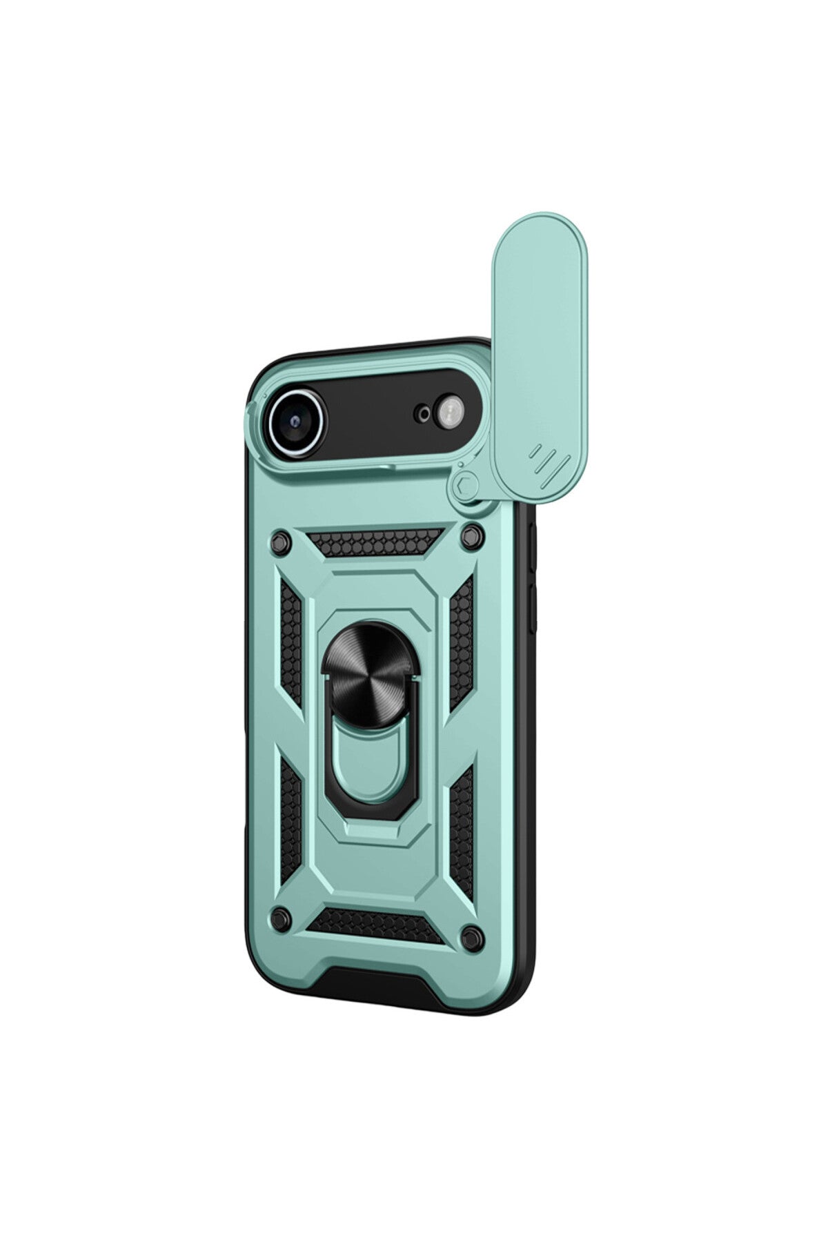 Apple iPhone 17 Air Uyumlu Pars Lens Yüzüklü Silikon - Yeşil