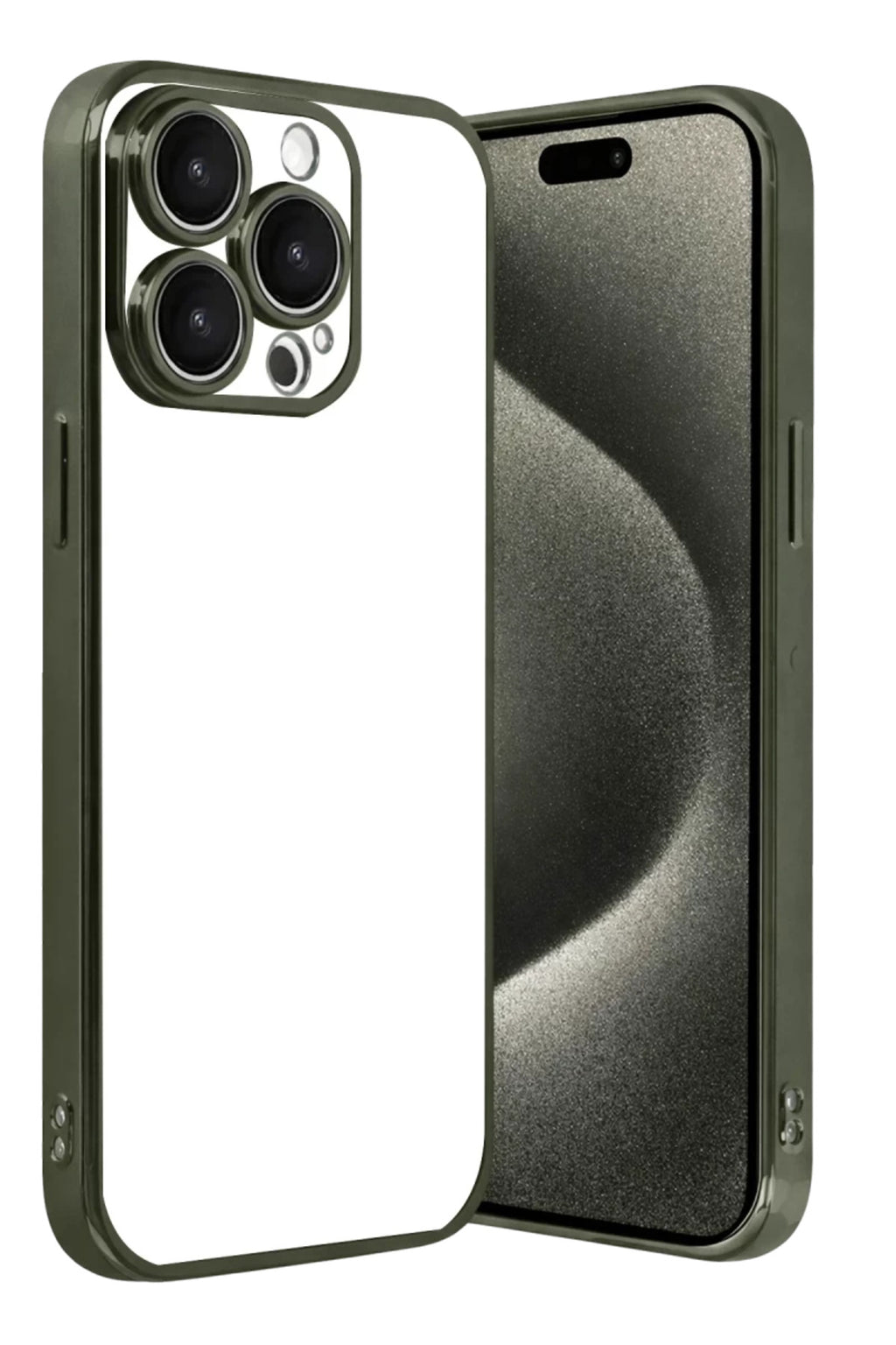 Apple iPhone 15 Pro Max Uyumlu Lensli Silikon - Yeşil