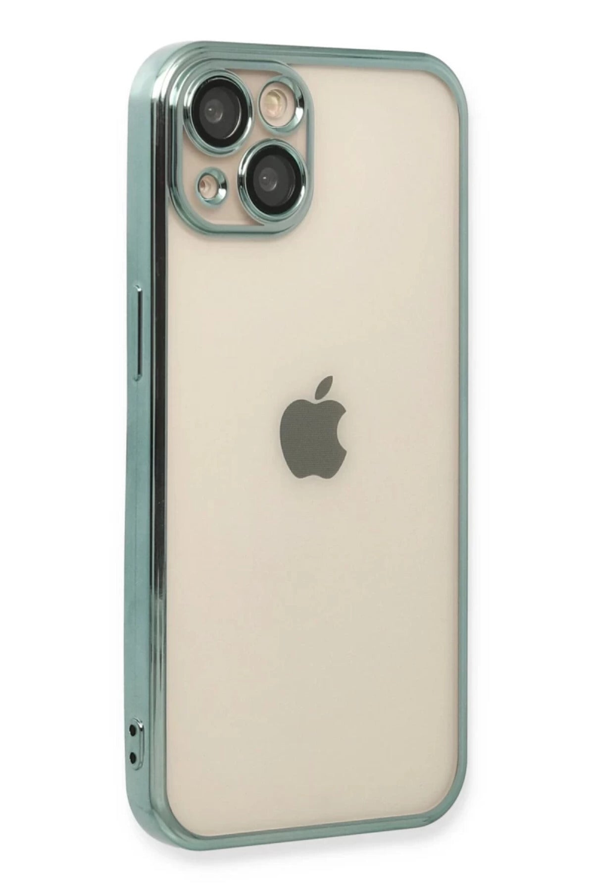 Apple iPhone 14 Uyumlu Kılıf Lensli Silikon - Yeşil