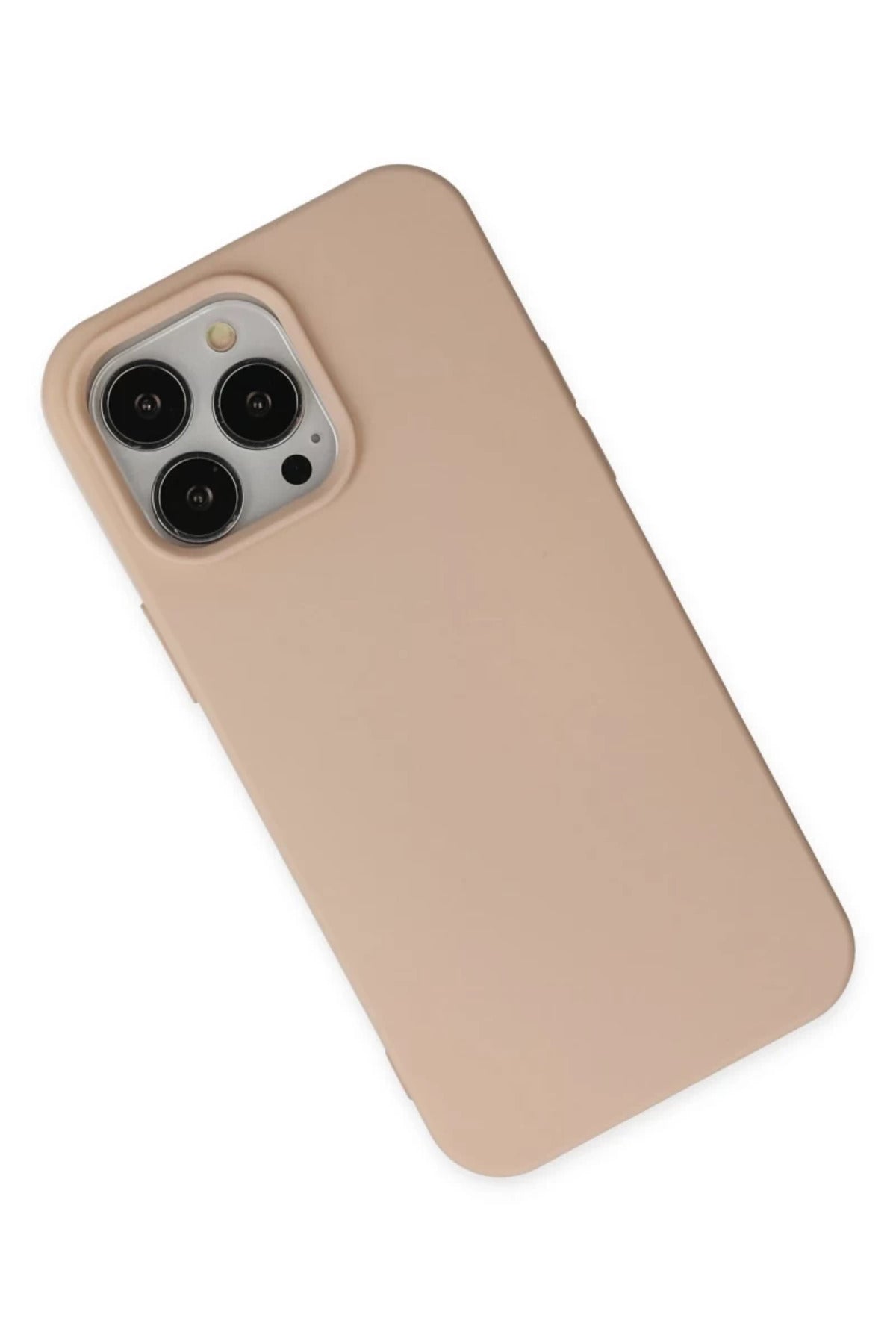 Apple iPhone 14 Pro Uyumlu Kılıf Nano içi Kadife Silikon - Pudra