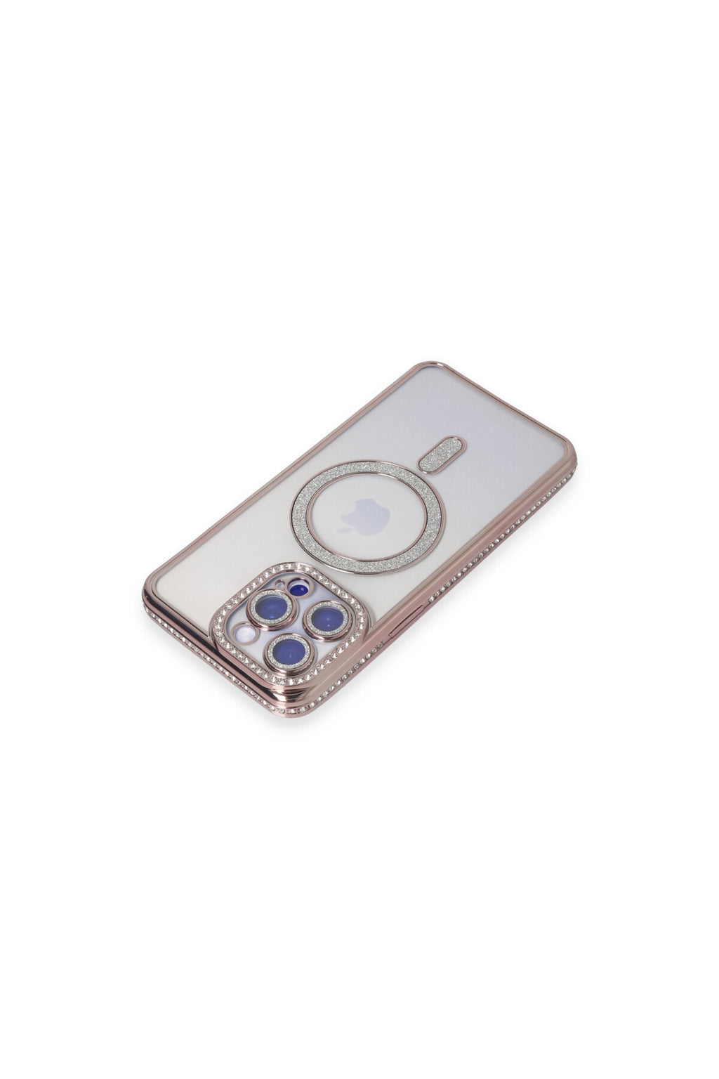 Apple iPhone 15 Pro Max Uyumlu Kılıf Joke Simli Magneticsafe Kılıf - Pembe
