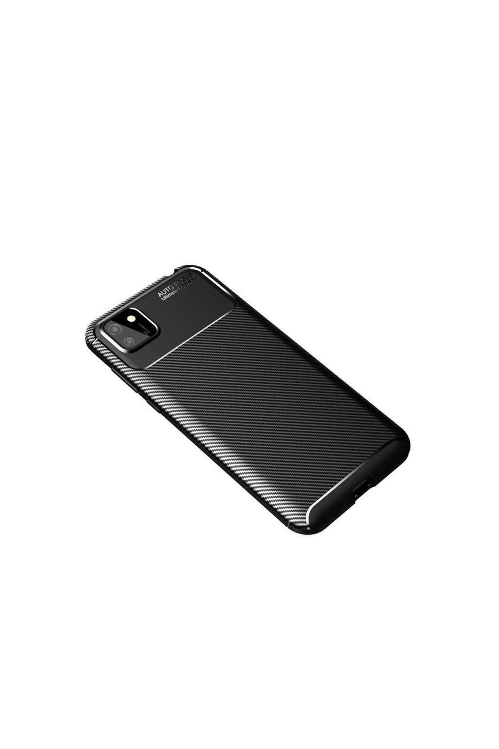 Huawei Y5P Uyumlu Kılıf Auto Focus Karbon Kapak - Siyah