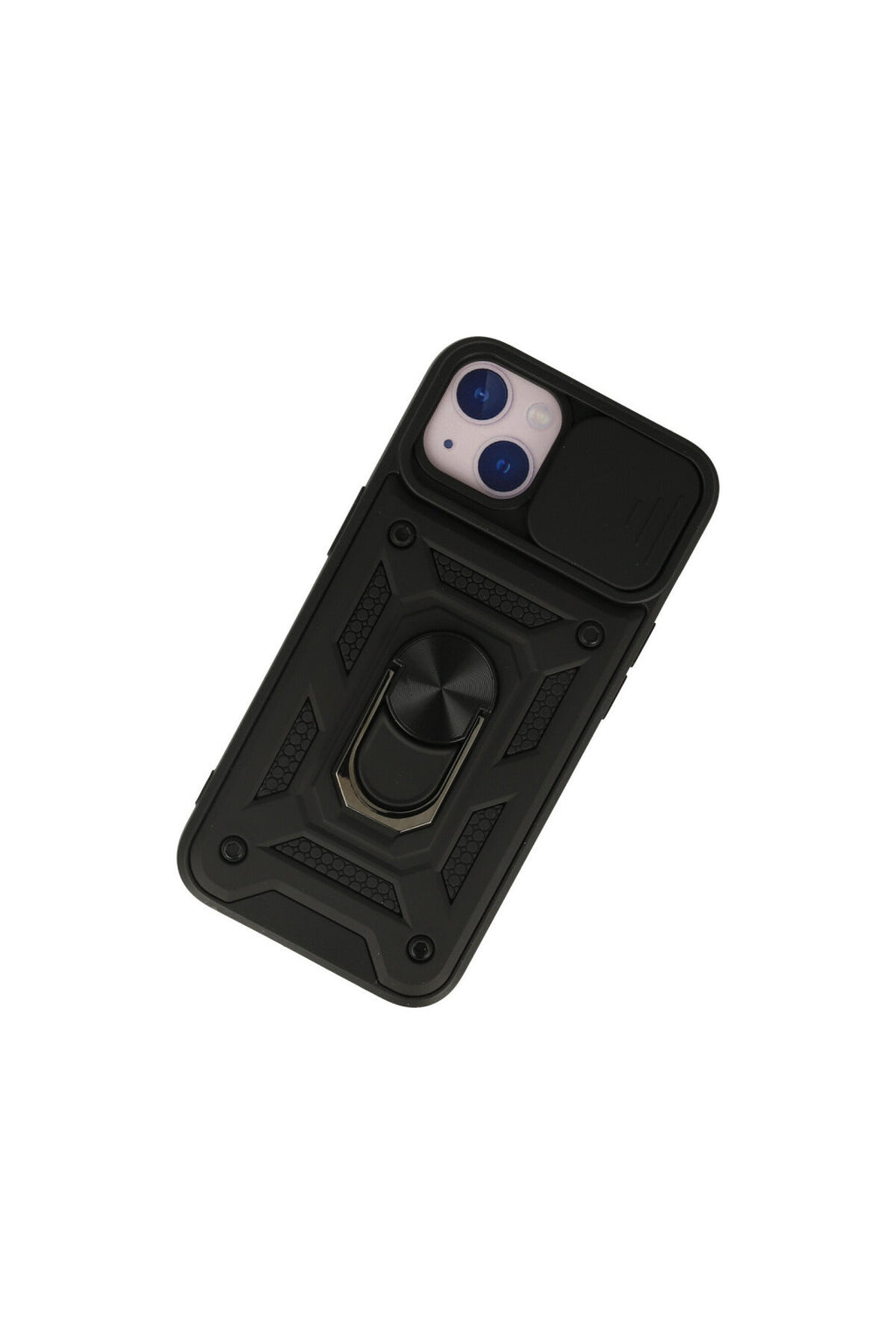 Apple iPhone 13 Uyumlu Kılıf Pars Lens Yüzüklü Silikon - Siyah