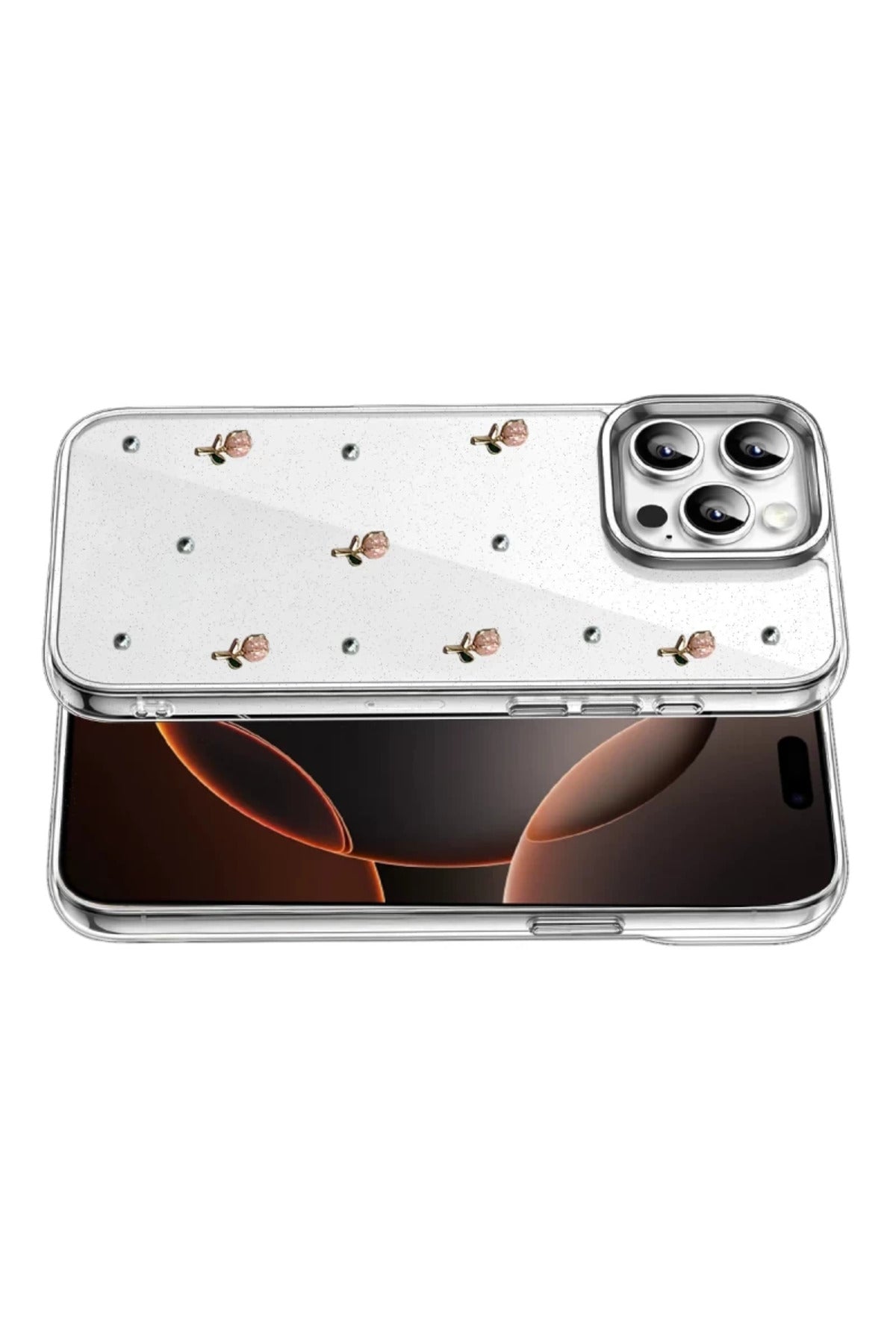 Apple iPhone 15 Pro Uyumlu Fiyonk Desenli Kapak - Desen 6