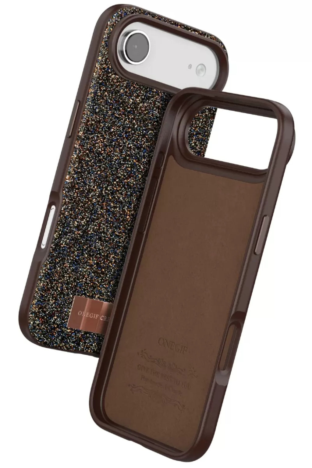 Onegif Apple iPhone 17 Air Uyumlu Bright Simli Kapak - Gold