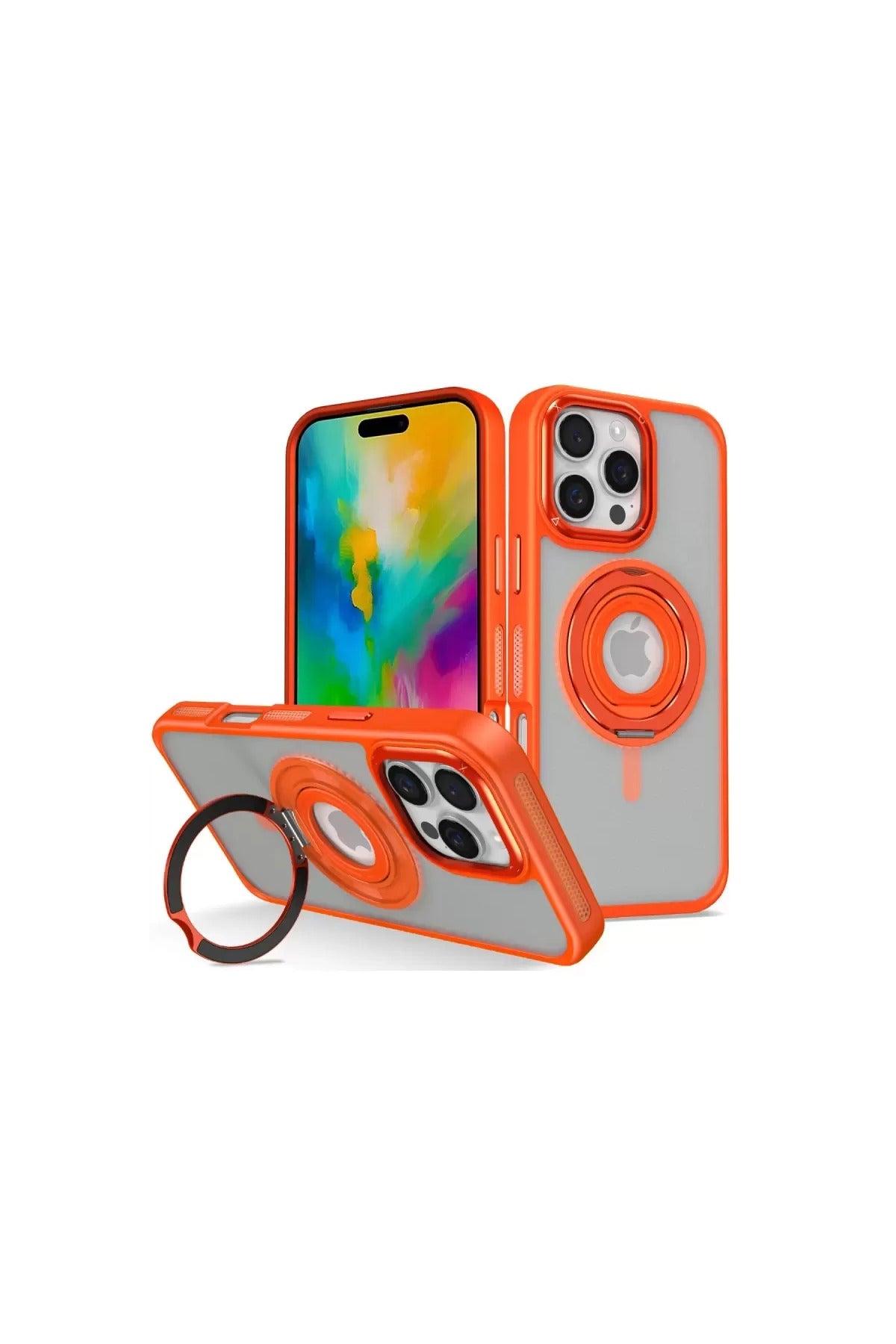 Joko Apple iPhone 16 Pro Max Uyumlu Banza Magsafe Standlı Kapak - Turuncu