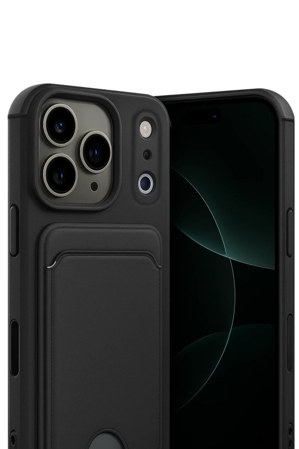 Apple iPhone 17 Pro Uyumlu Kelvin Kartvizitli Silikon - Siyah