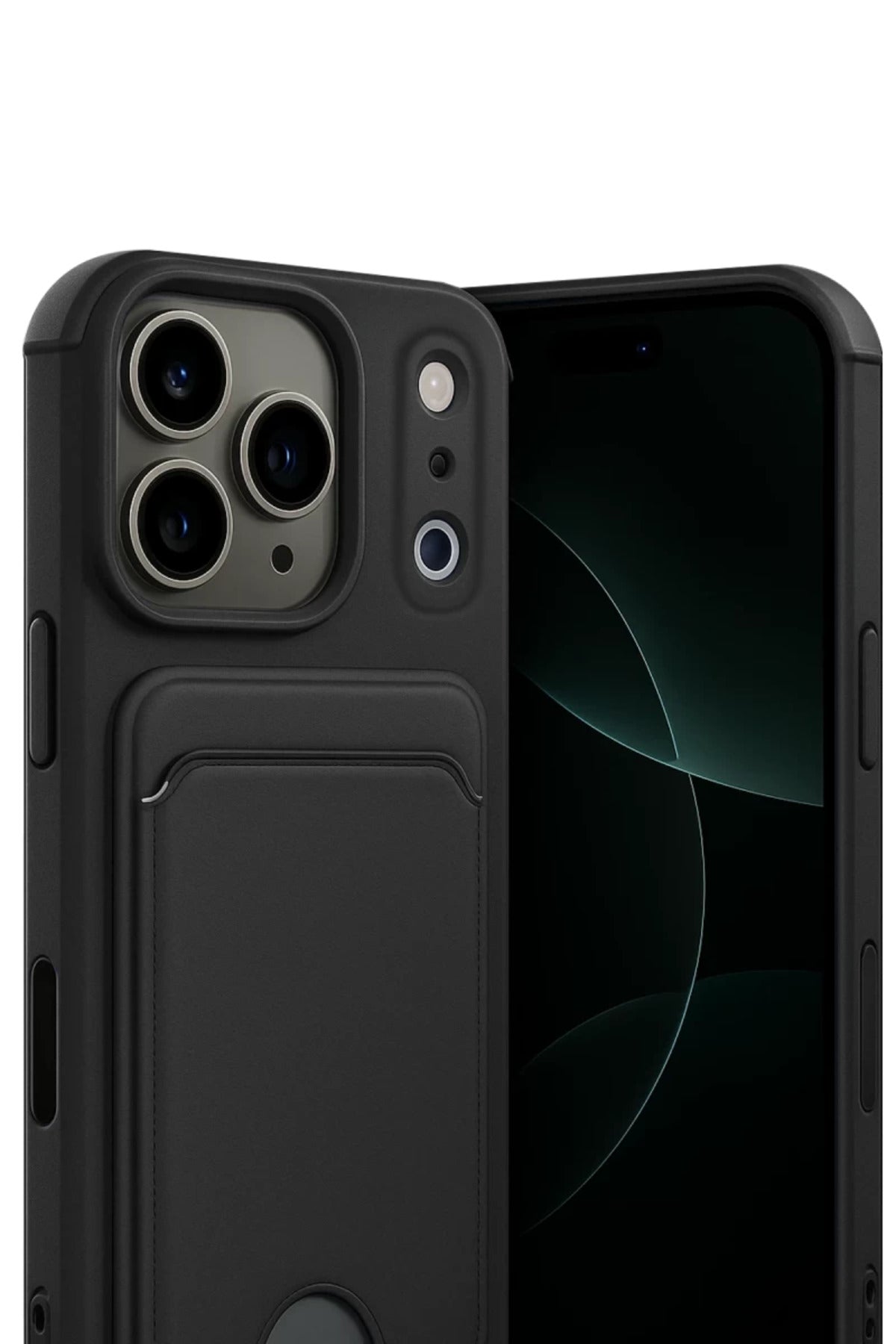 Apple iPhone 17 Pro Uyumlu Kelvin Kartvizitli Silikon - Siyah