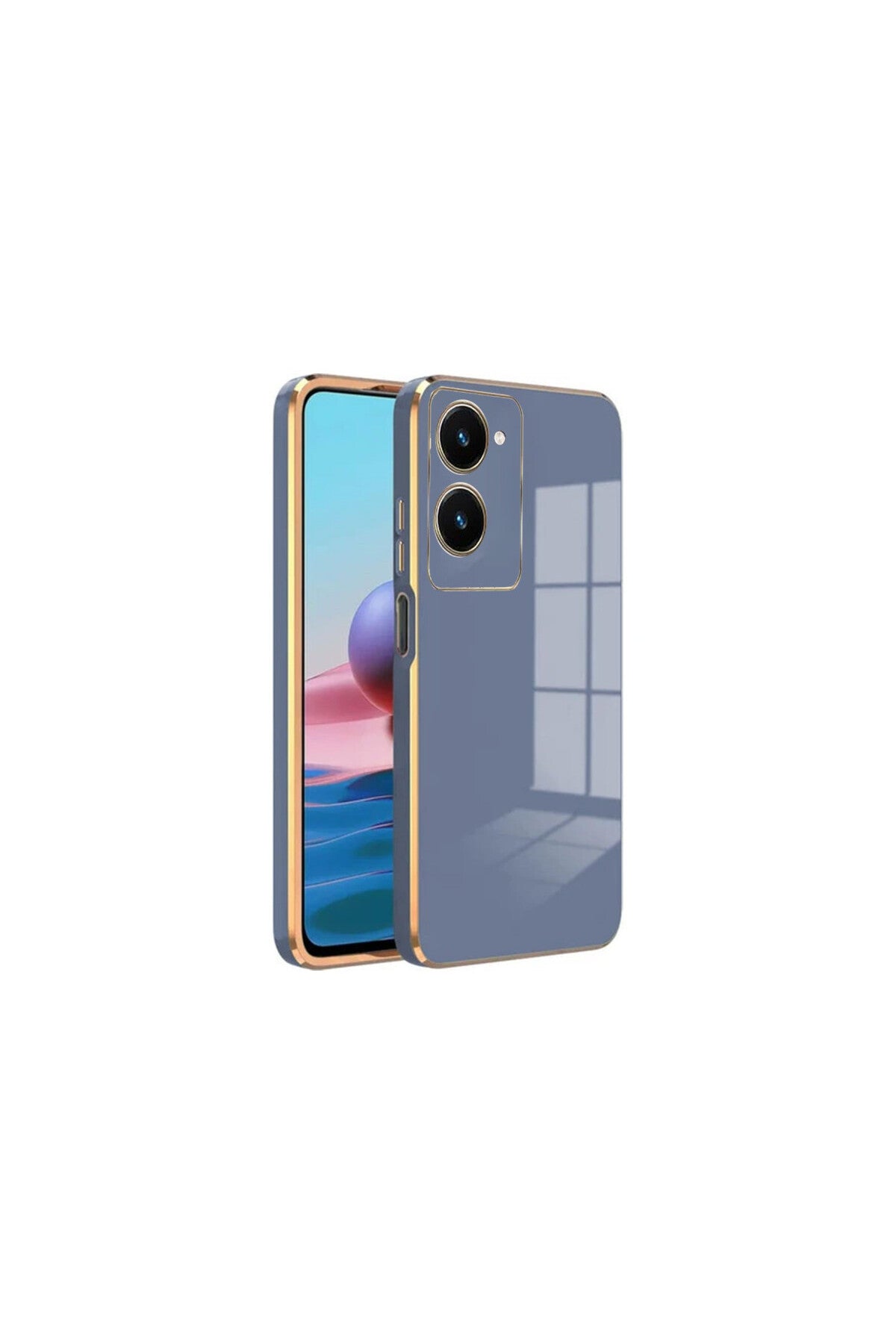 Vivo Y18 Uyumlu Kılıf Volet Silikon - Mavi