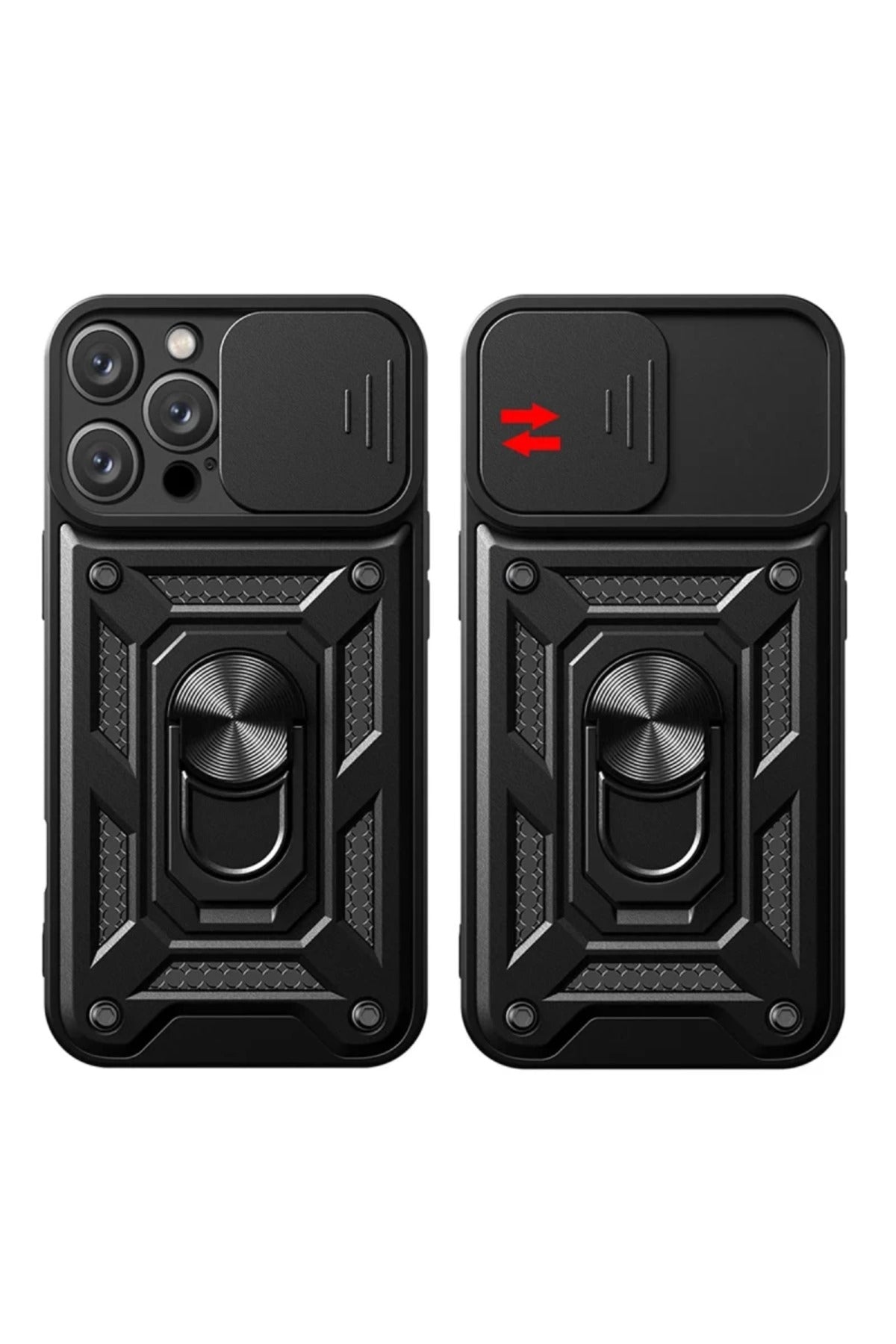 Apple iPhone 16 Pro Uyumlu Kılıf Pars Lens Yüzüklü Silikon - Yeşil